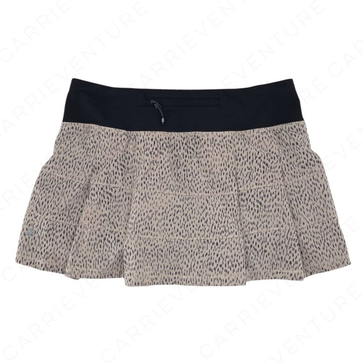 Lululemon Pace Rival Dottie Dash Grain Black Golf Tennis Skirt Skort Animal Size 6