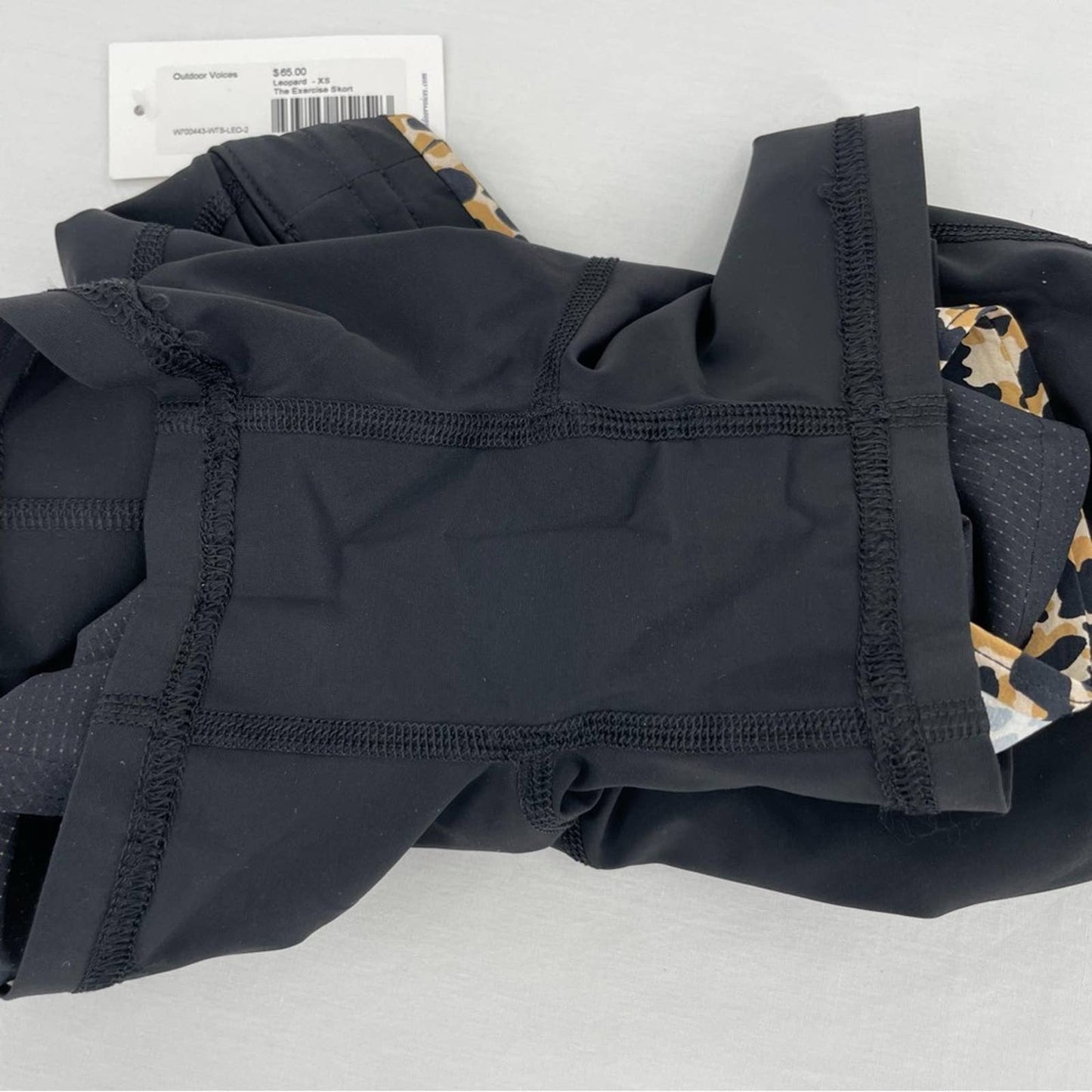 NEW Outdoor Voices Exercise Skort Leopard Print Black Active Athletic Skirt Size XS