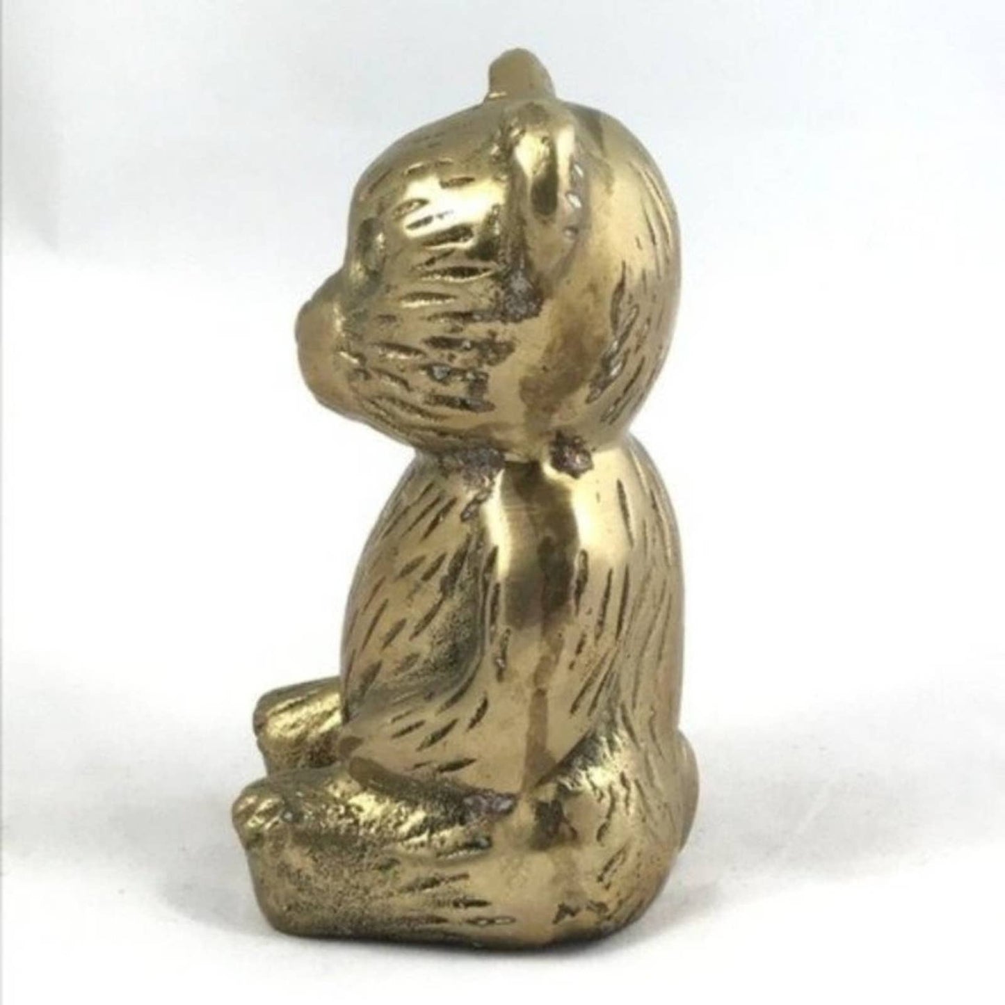 Vintage Brass Bear Sitting Teddy Mid-Century MidMod Traditional Style Home Decor