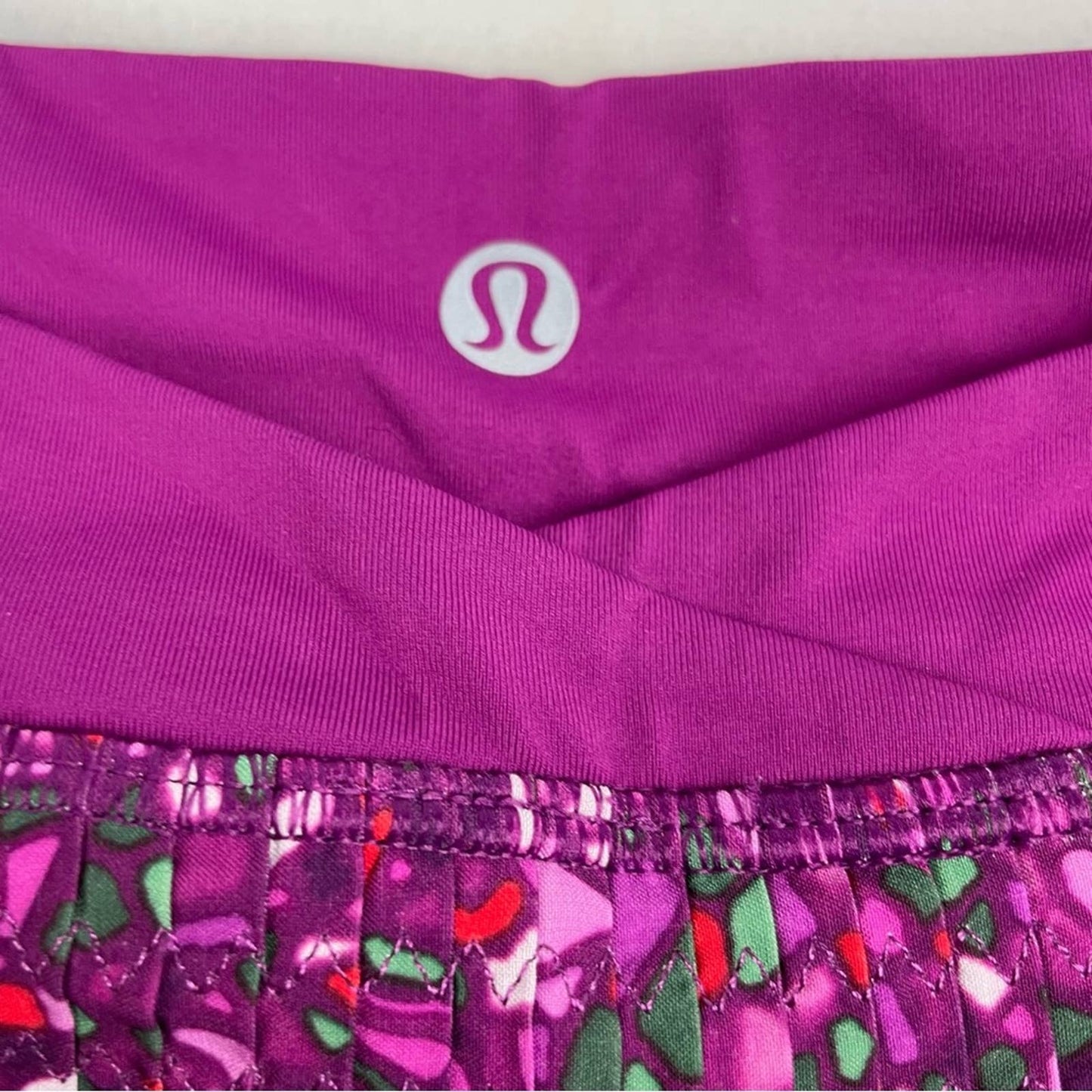 Lululemon Time to Shine Skirt Skort Paradise Camo Regal Plum Mosaic Golf Tennis Size 4