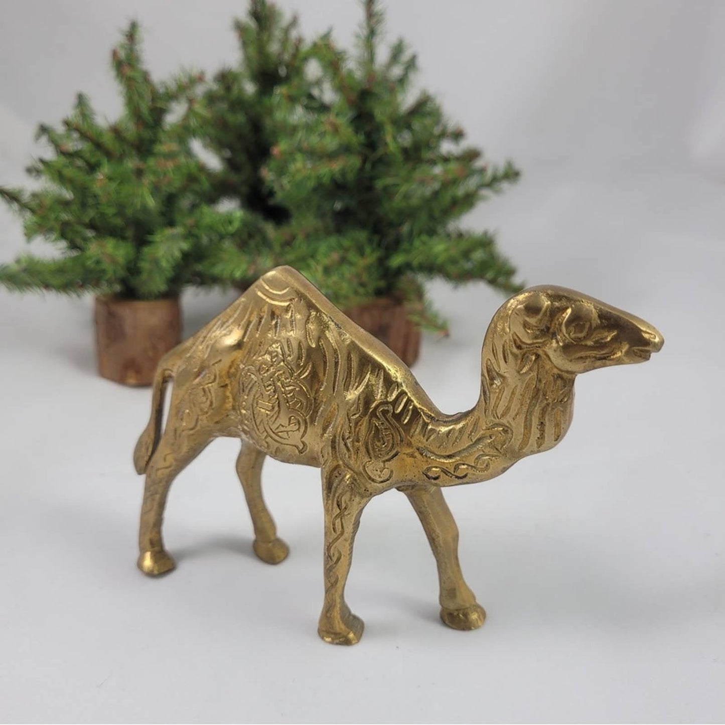 Vintage Brass Camel Nativity Christmas Story Winter Holiday Decor
