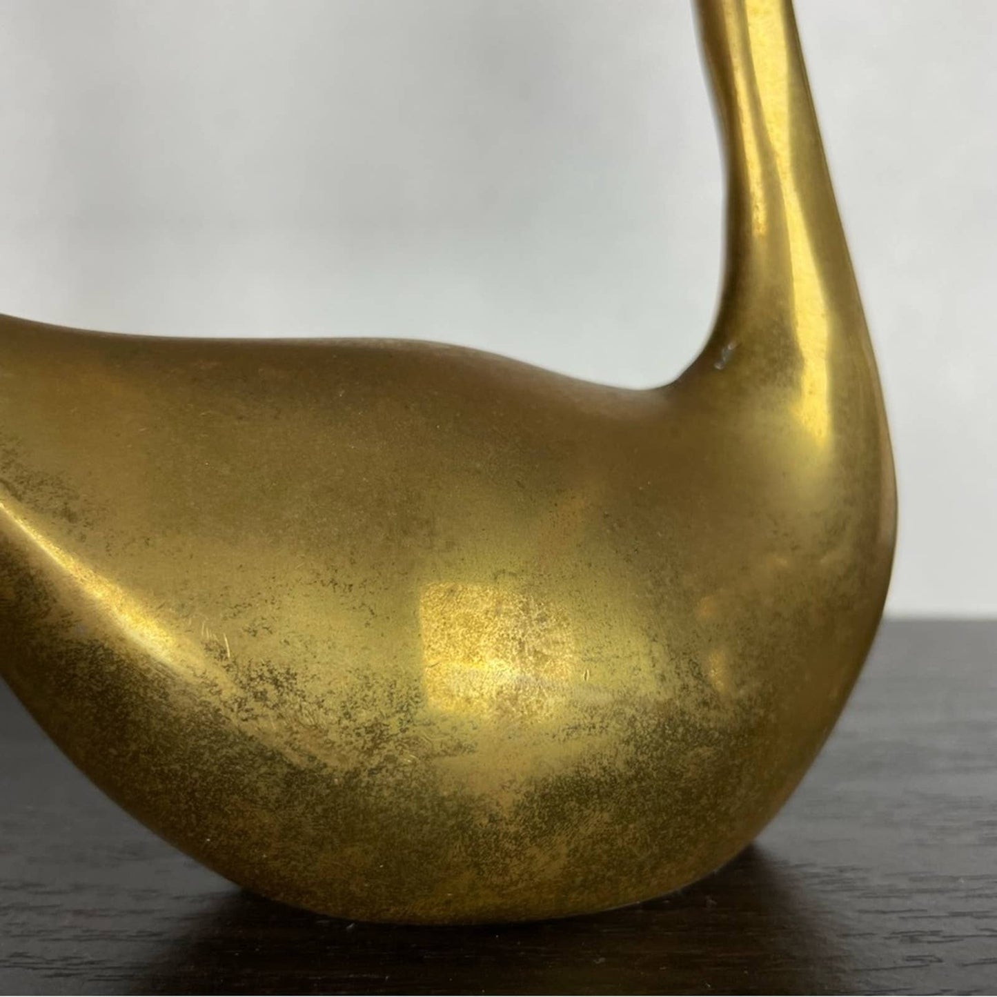 Vintage Brass Elegant Swan Pair Large Mid-Century Modern Decor Curio Figurines