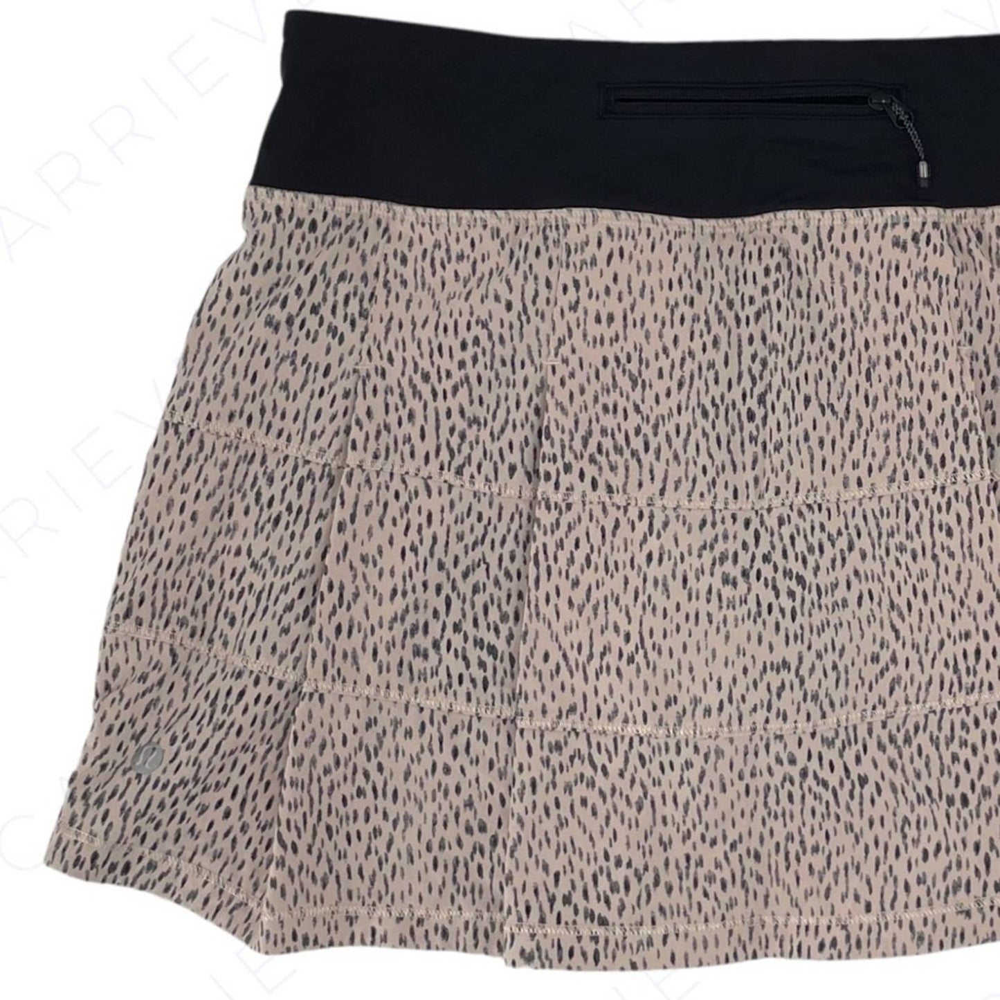 Lululemon Tall Pace Rival Dottie Dash Grain Black Golf Tennis Skirt Skort Animal Size 6 Tall
