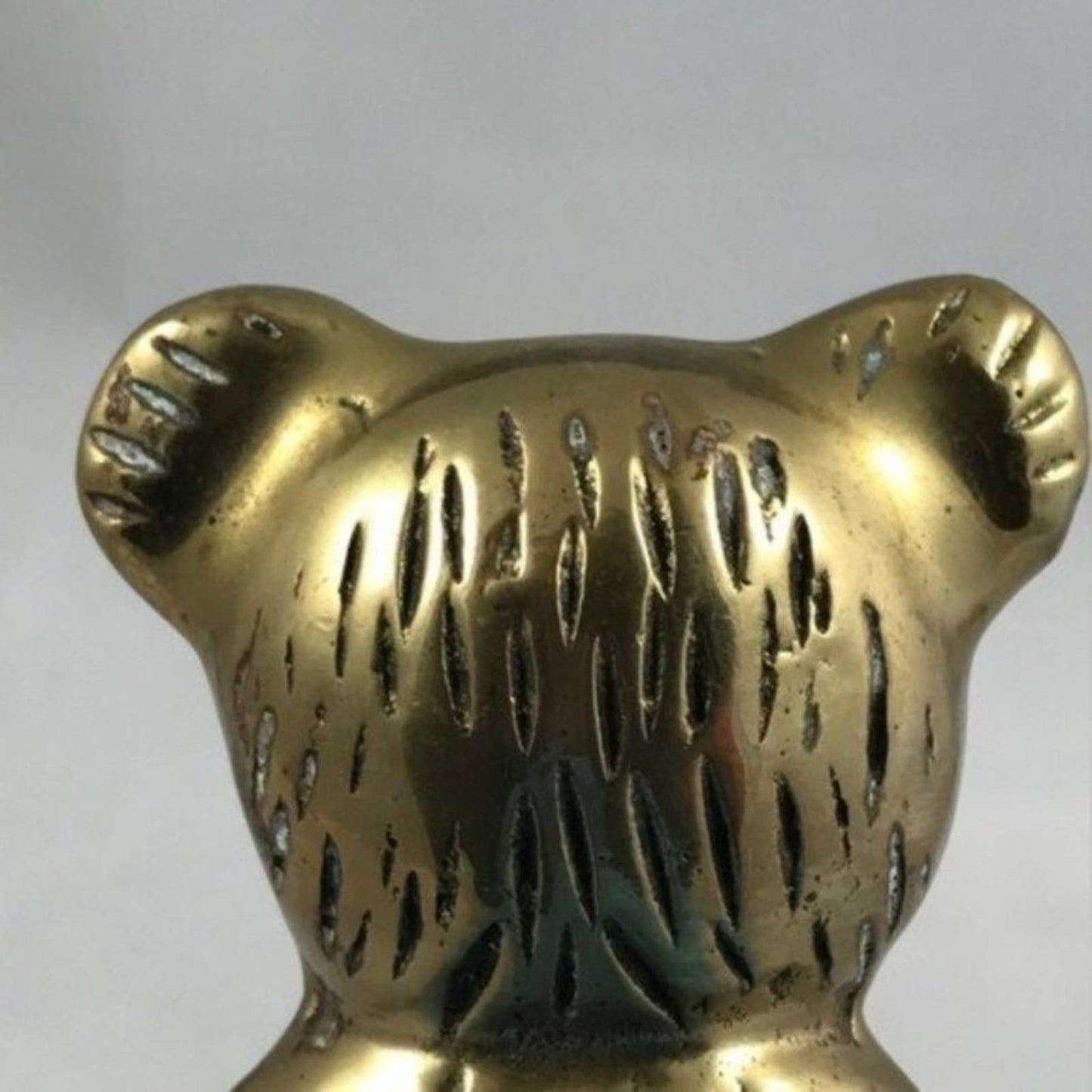 Vintage Brass Bear Sitting Teddy Mid-Century MidMod Traditional Style Home Decor