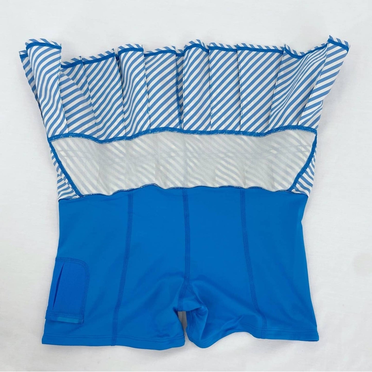 Lululemon Pace Setter Skirt Classic Stripe Polar Cream Blue Golf Tennis Skort Size 6
