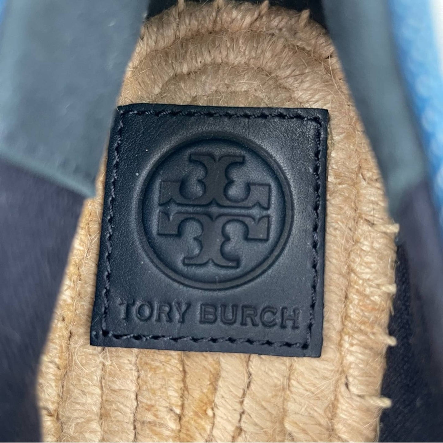 Tory Burch Seaside Espadrille Denim Chambray Nautical Fishing Sailing Boat Shoes Size 7