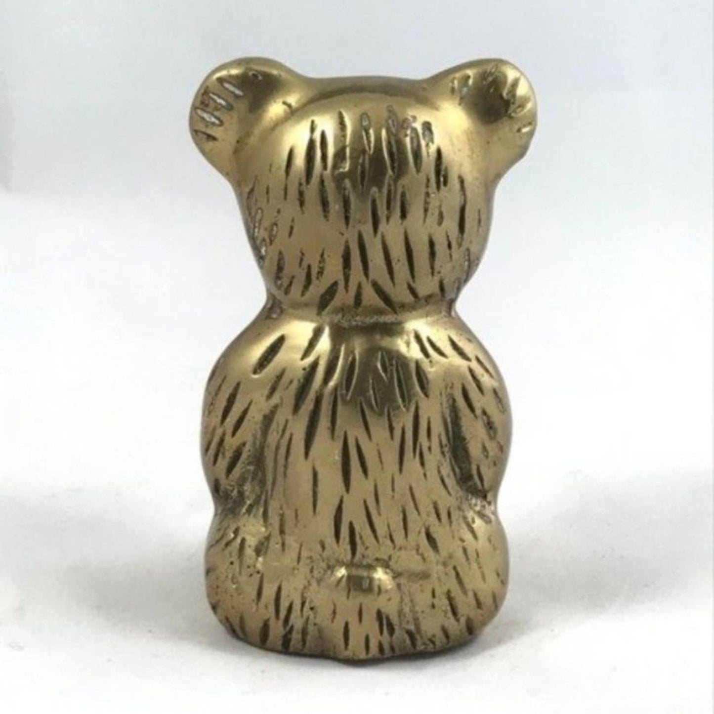 Vintage Brass Bear Sitting Teddy Mid-Century MidMod Traditional Style Home Decor
