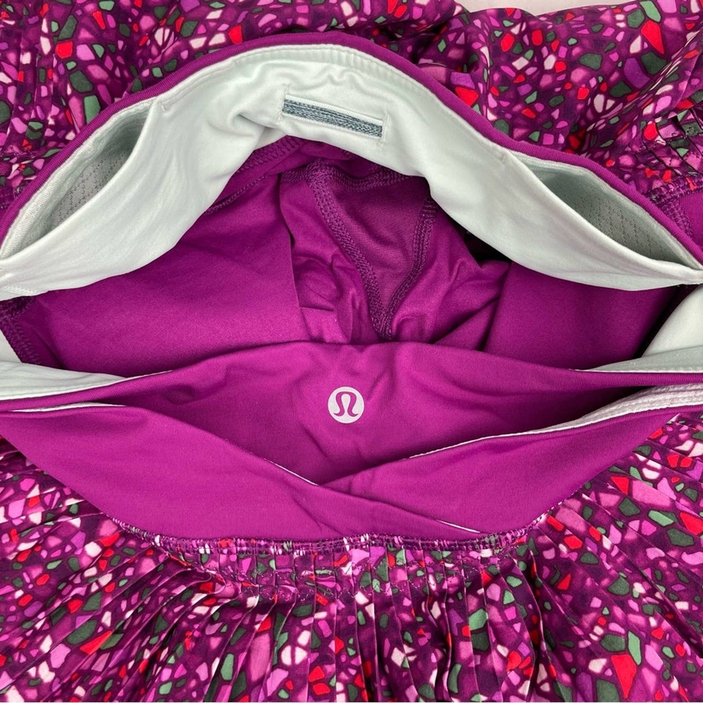 Lululemon Time to Shine Skirt Skort Paradise Camo Regal Plum Mosaic Golf Tennis Size 4