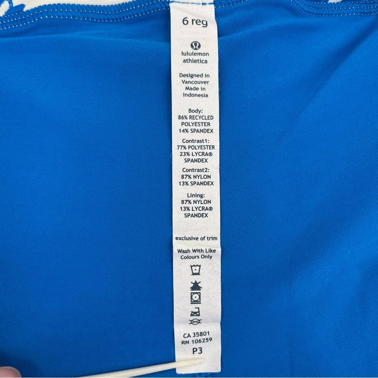 Lululemon Pace Setter Skirt Classic Stripe Polar Cream Blue Golf Tennis Skort Size 6