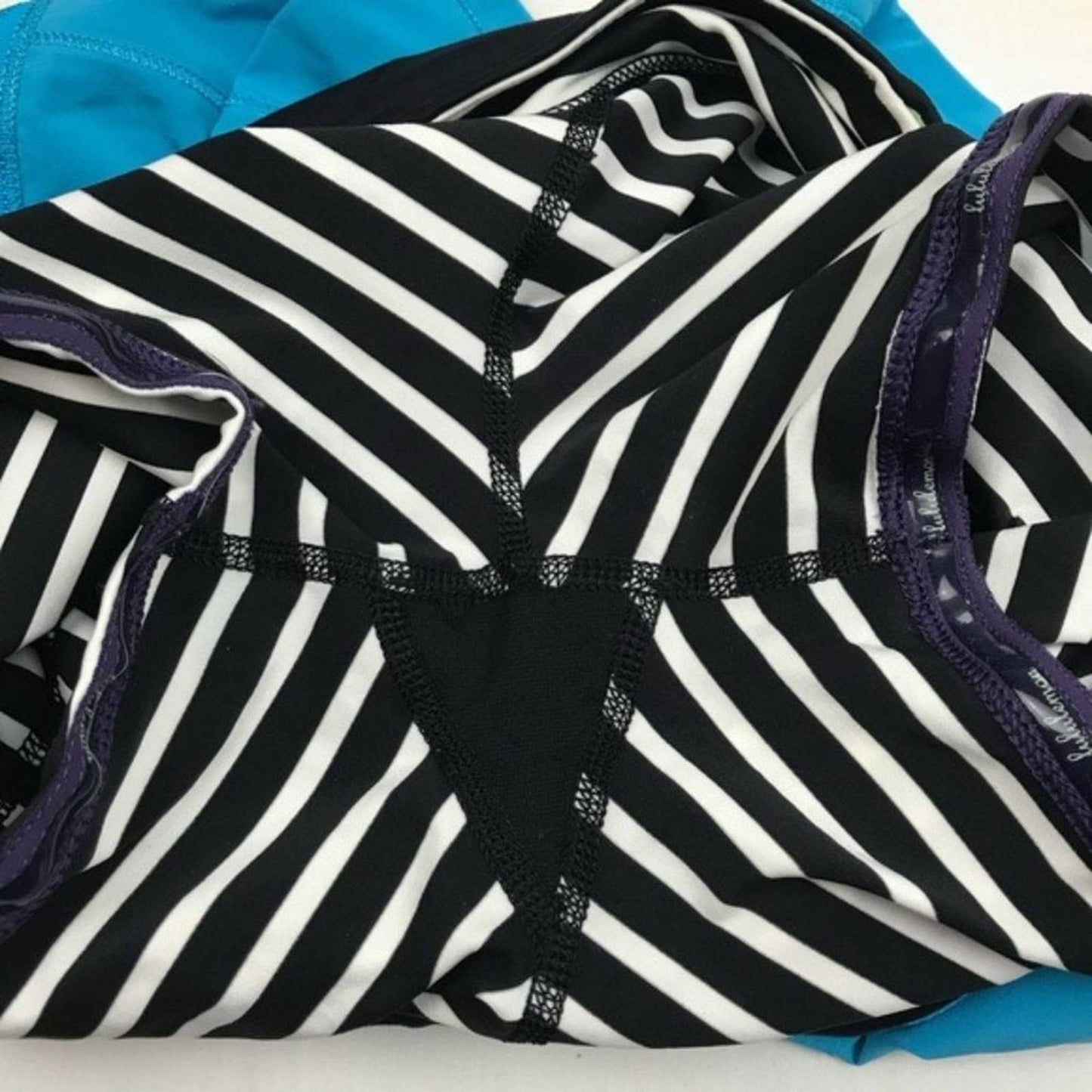 Lululemon Pace Rival 2014 Seawheeze Gusto Blue Tennis Running Skirt Skort Golf Size 4