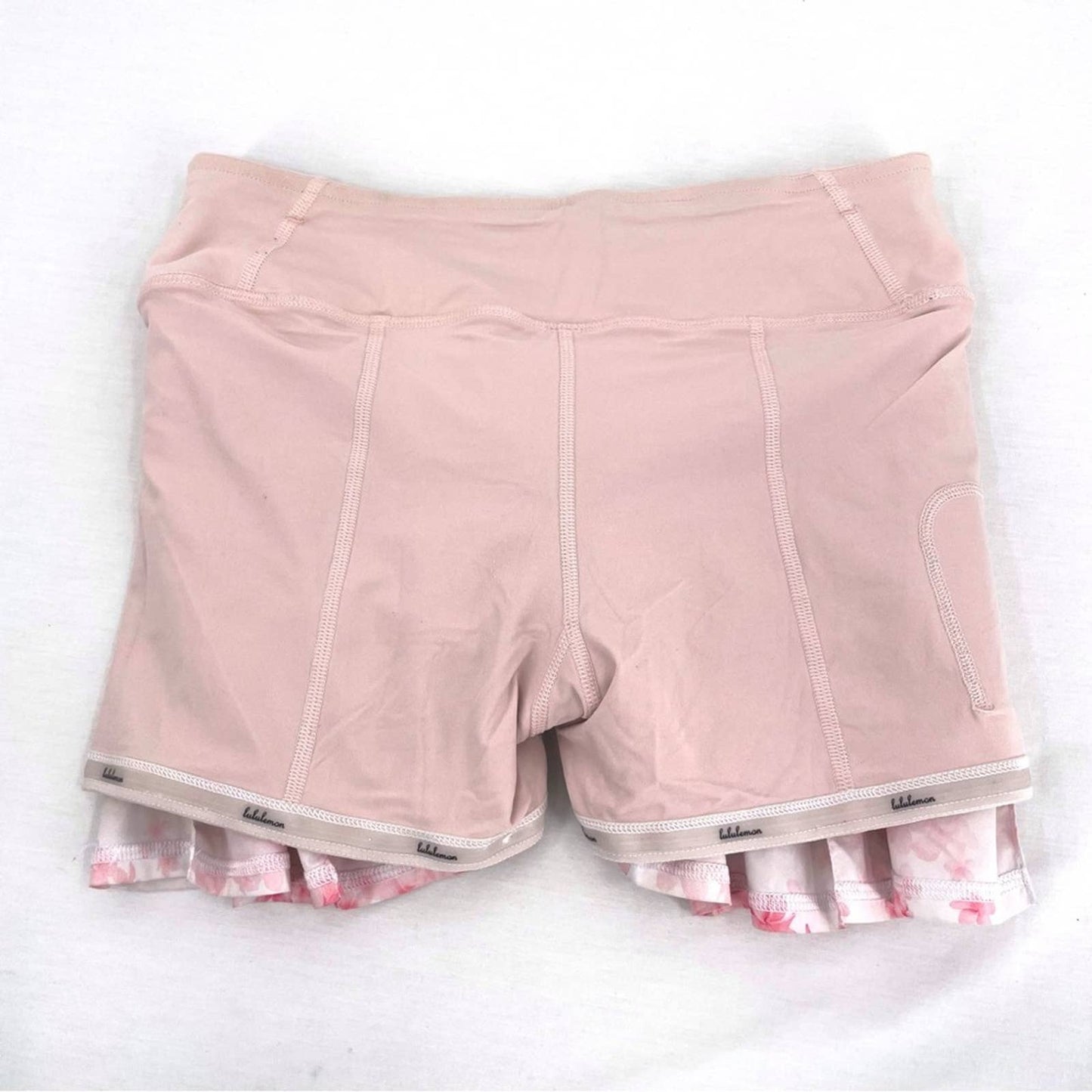 Lululemon Pace Setter Skirt Frangipani Parfait Pink White Golf Tennis Skort Size 4