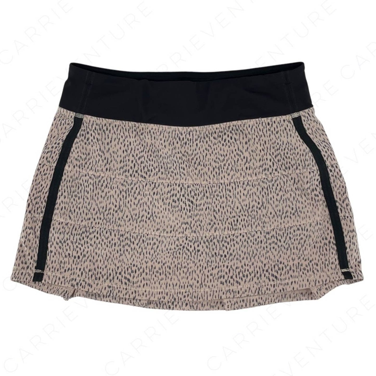 Lululemon Tall Pace Rival Dottie Dash Grain Black Golf Tennis Skirt Skort Animal Size 6 Tall