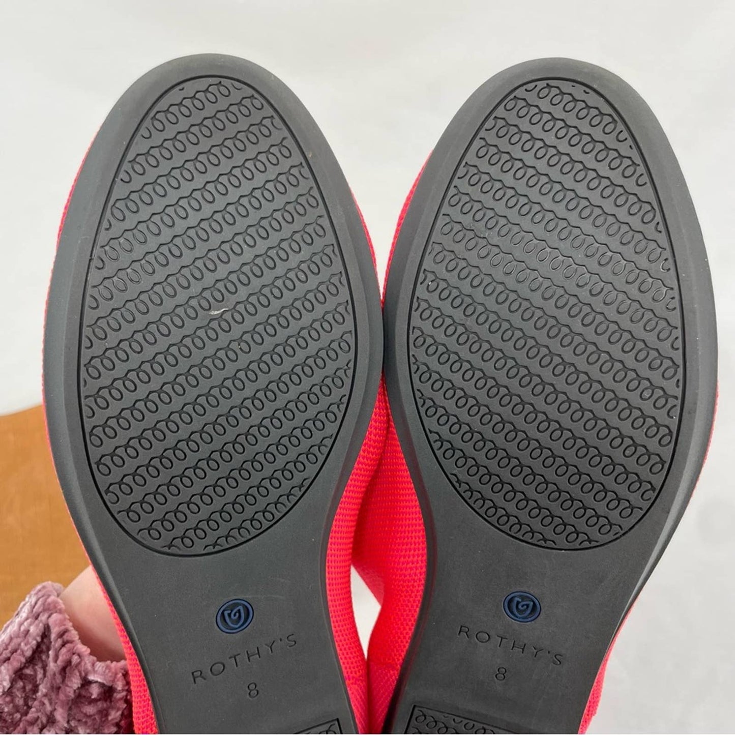 Rothy’s The Loafer Flamingo Hot Pink Neon Orange Smoking Flats Slip On Shoes Size 8