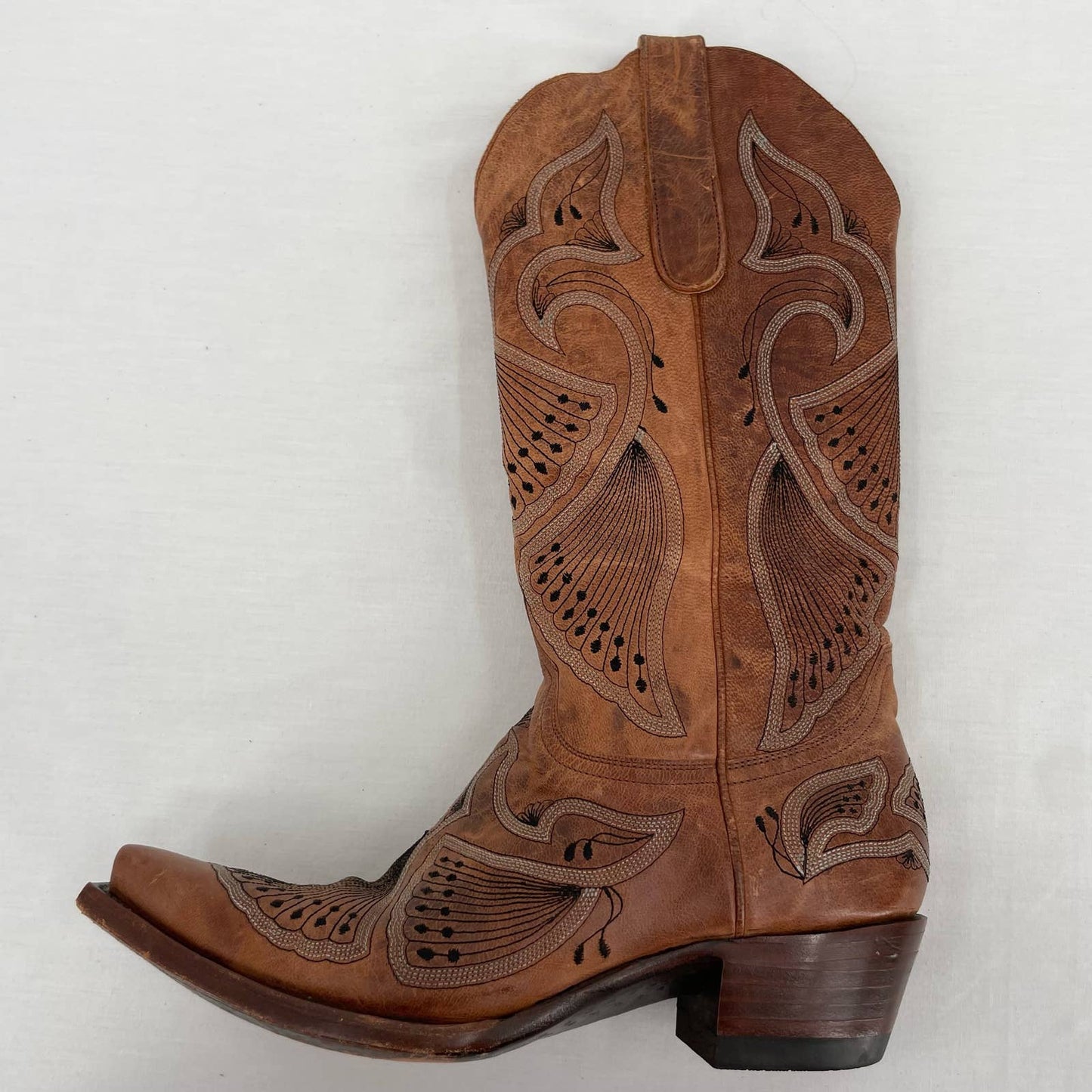 Old Gringo Pavito Embroidered Cowboy Cowgirl Boots Western Style Tan Brown Size 7.5