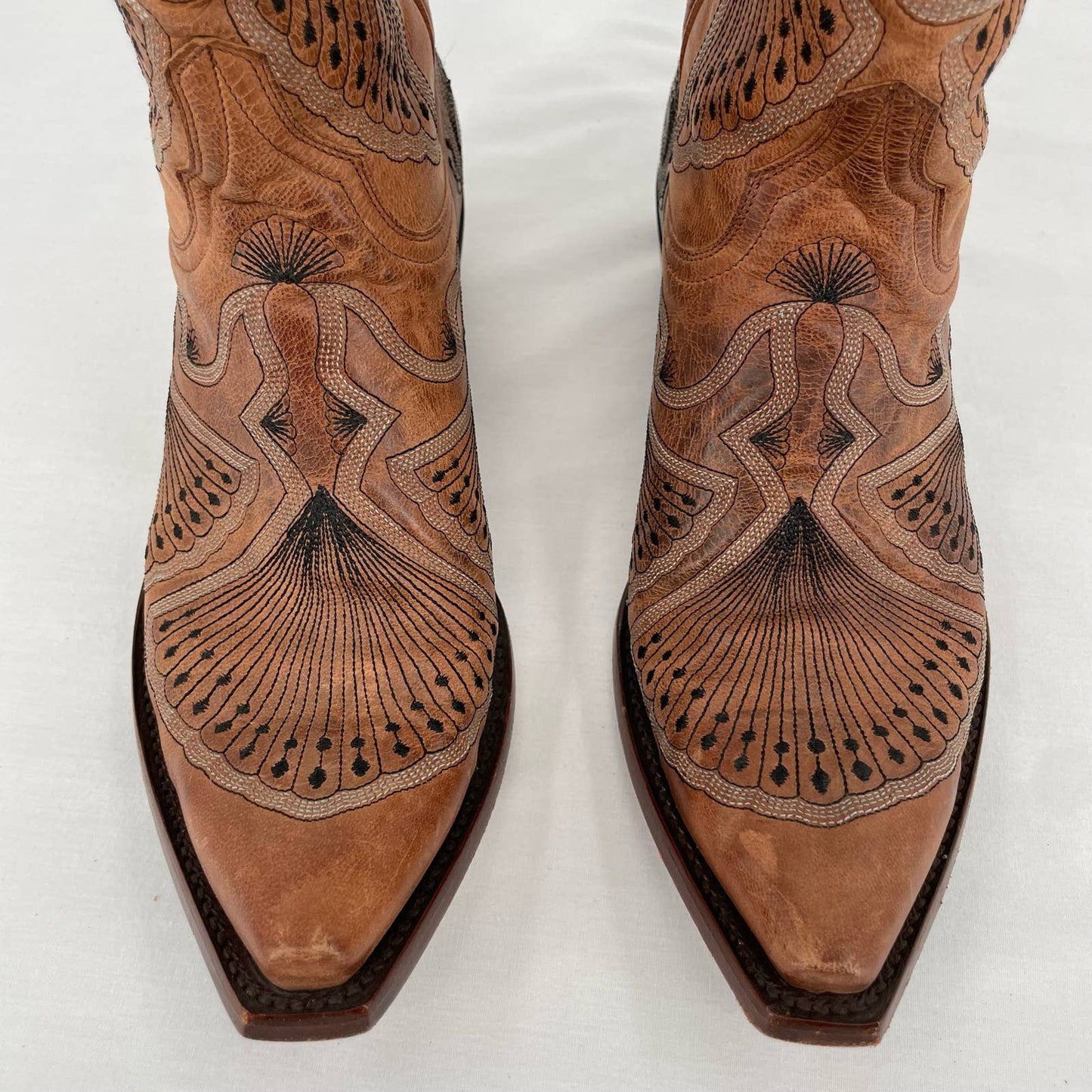Old Gringo Pavito Embroidered Cowboy Cowgirl Boots Western Style Tan Brown Size 7.5