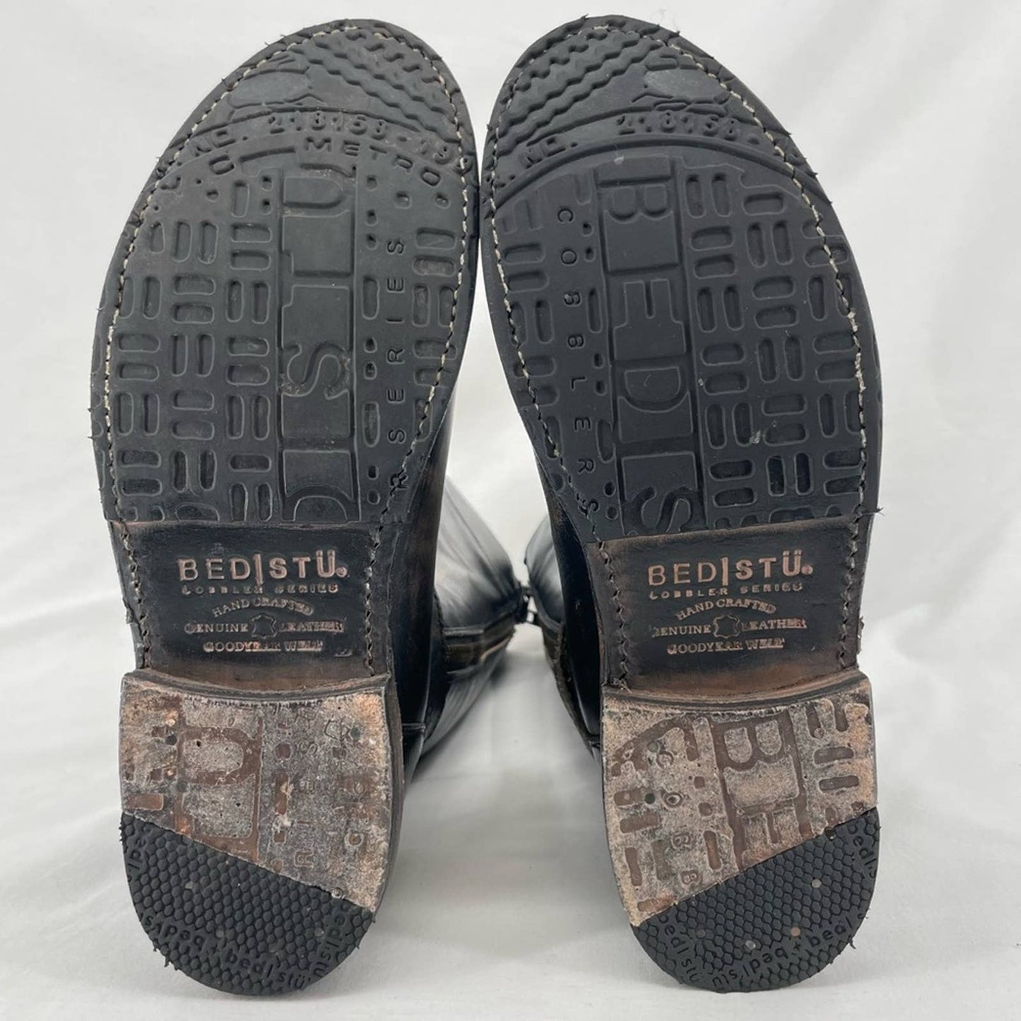 BED|STU Gogo Black Hand Washed Equestrian Engineer Double Zips Pirate Boots Size 7