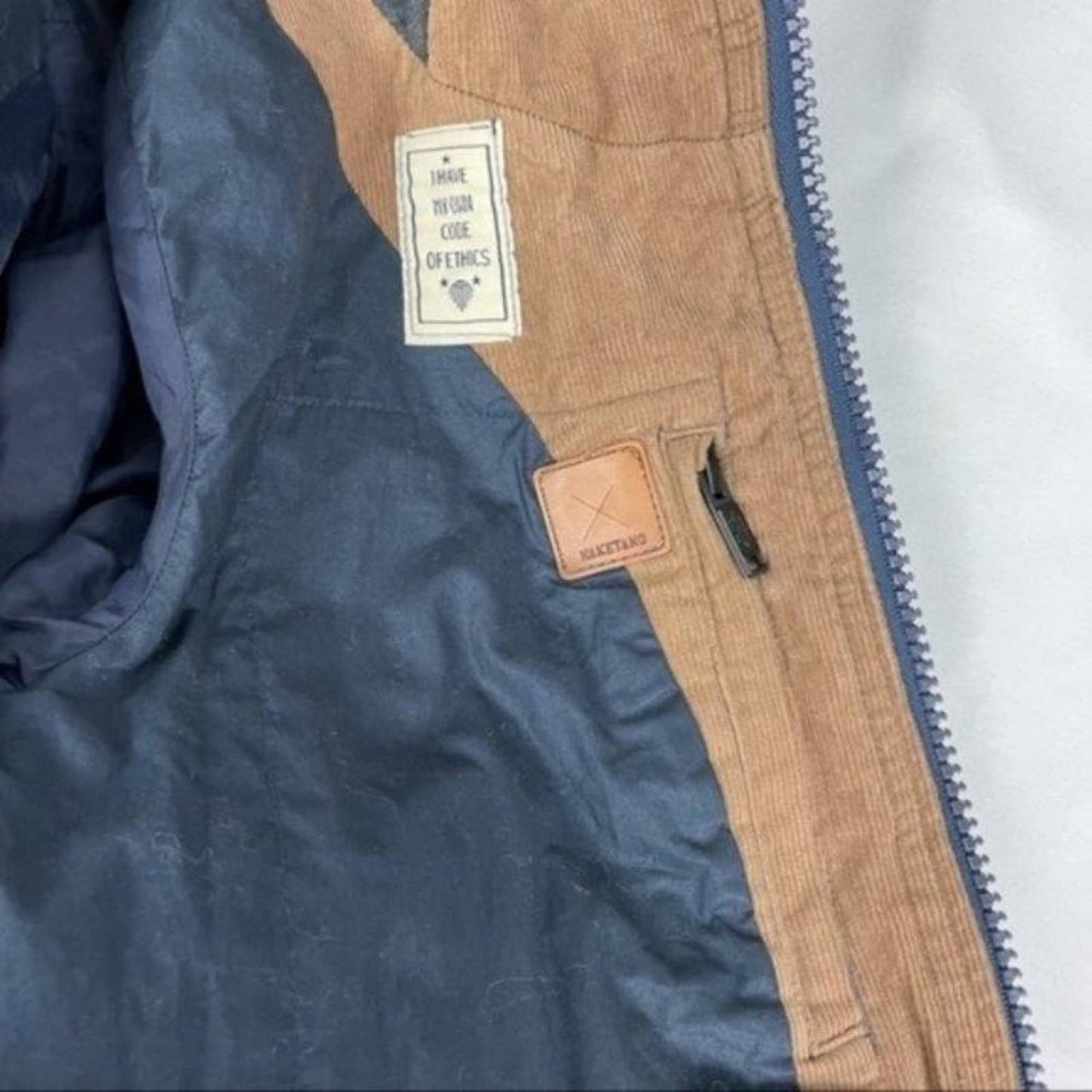 Naketano Navy Blue White Anchor Print Parka Jacket Herr Schlapp Von Schwanz Size S