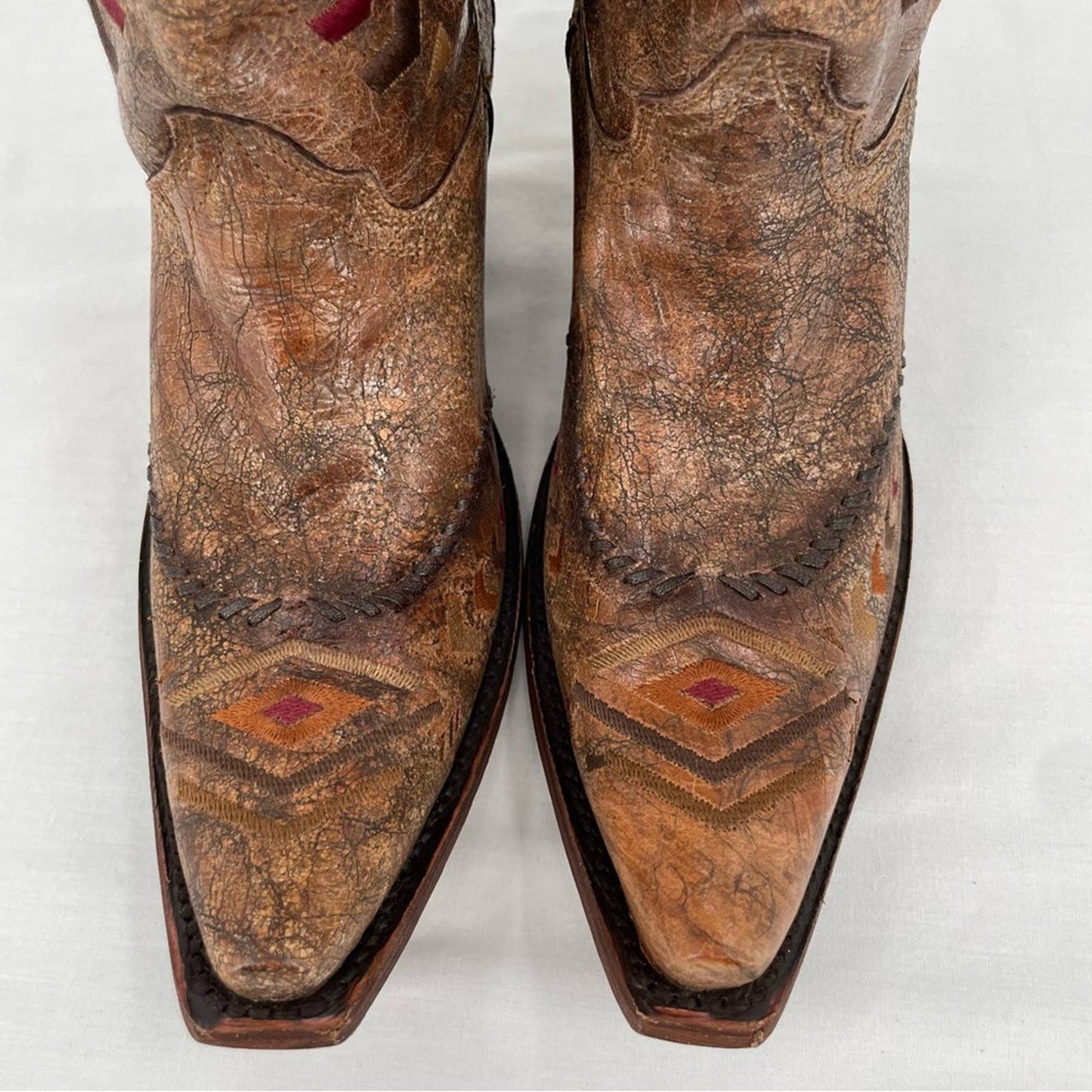 Corral Cowboy Boots Cowgirl Western Southwest Style Embroidered Leather C2872 Size 8