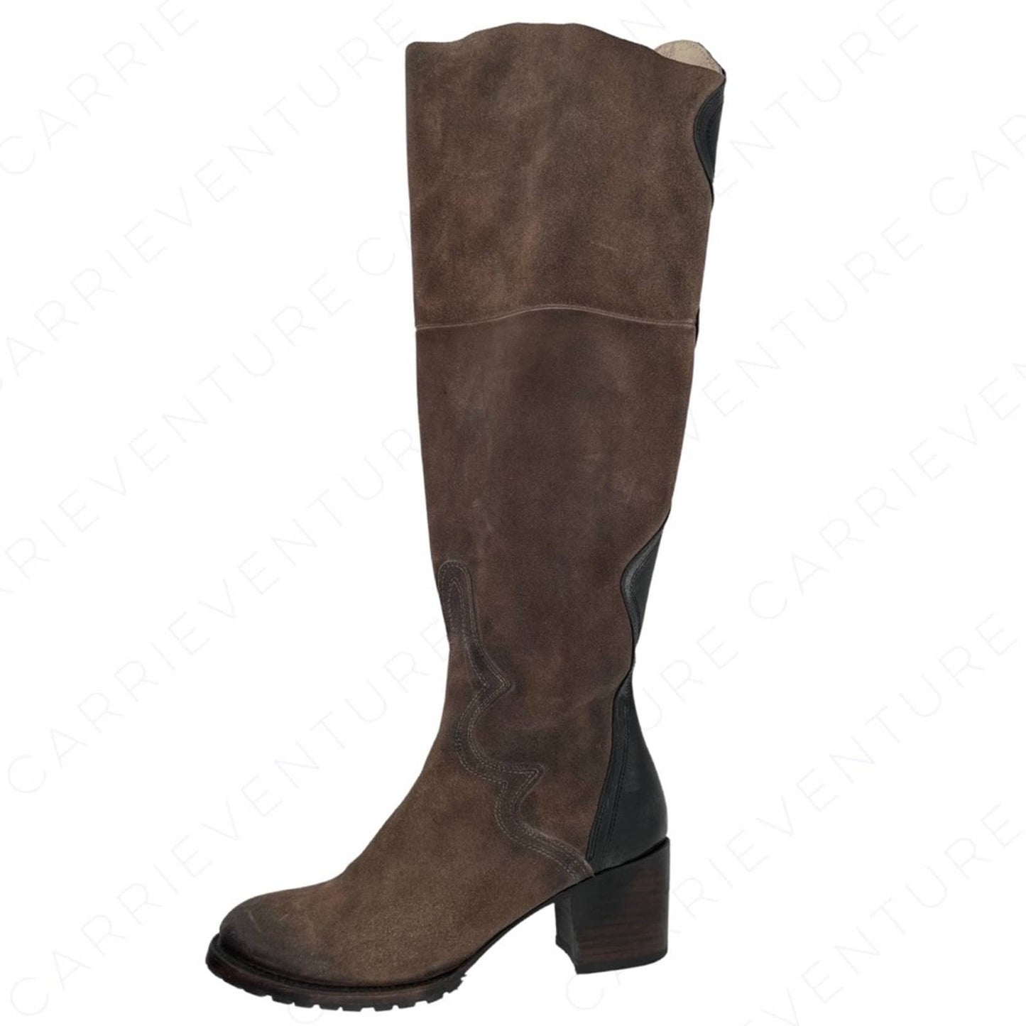 Freebird by Steven Fuego Tall Leather Heeled Riding Boots Suede Brown Black Size 10