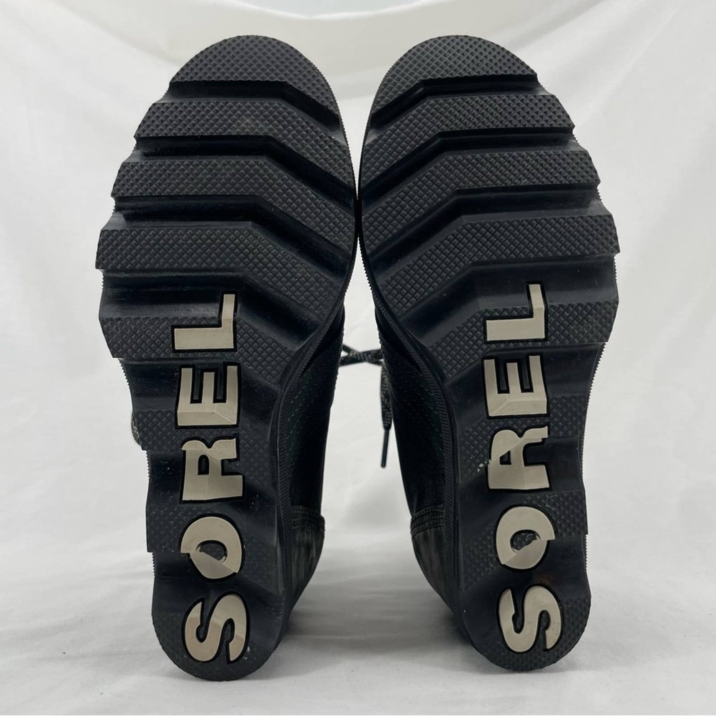 Sorel Womens Lexie Wedge Boot Black Leather Waterproof Canvas Winter Booties Size 8.5