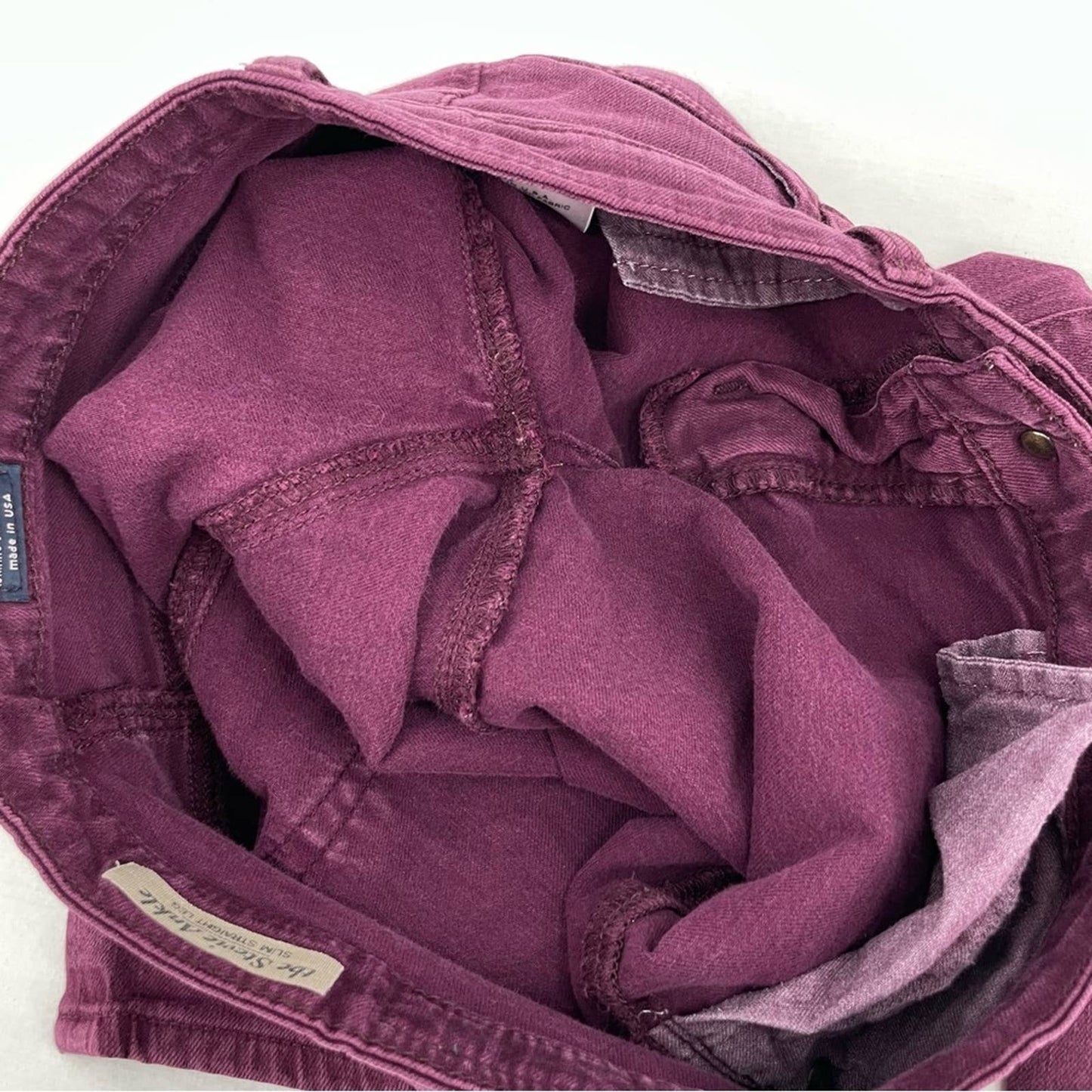 AG Adriano Goldschmied The Stevie Ankle Slim Straight Leg Purple Plum Jeans Size 27