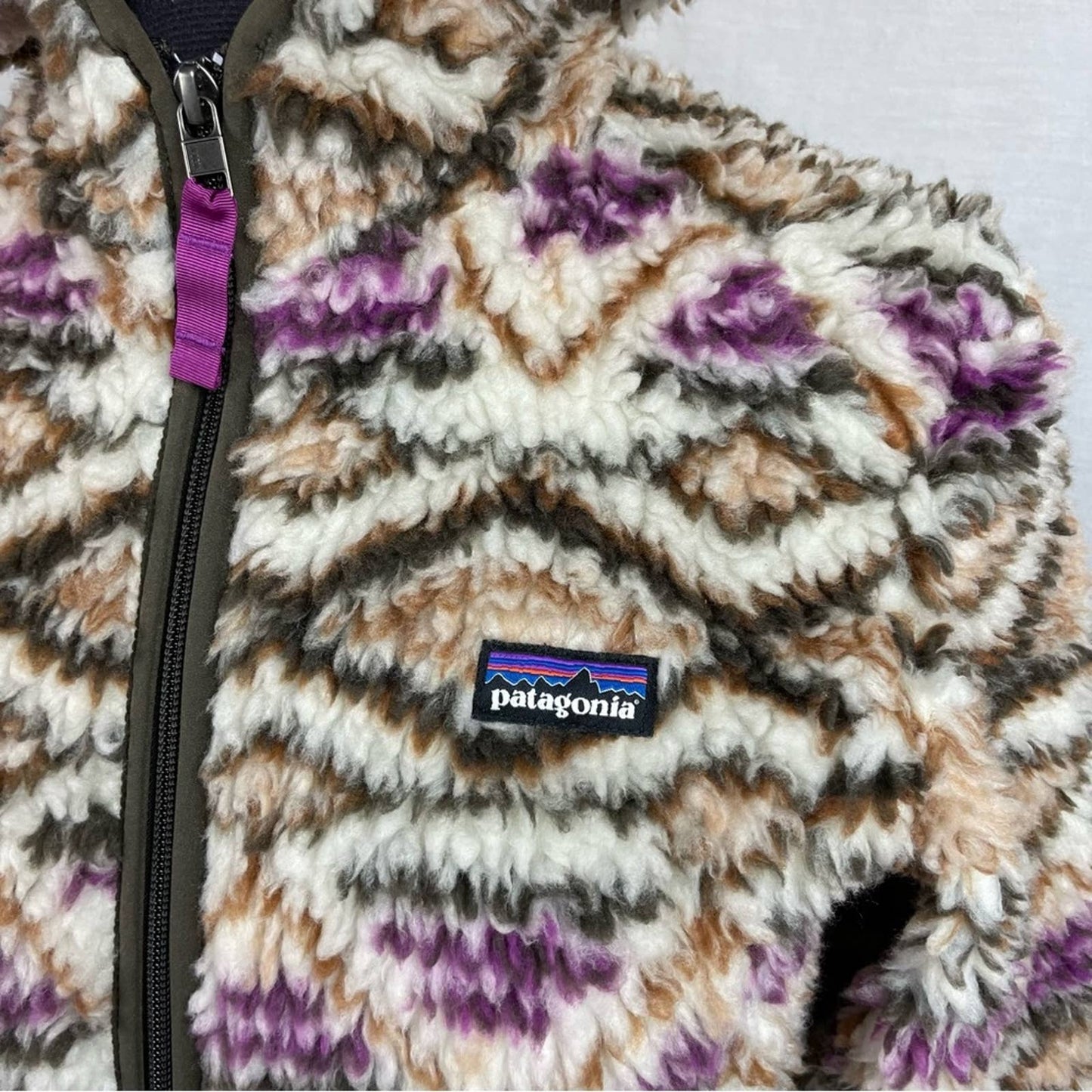 Patagonia Retro-X Cardigan Deep Pile Fleece Hoody Jacket Aiyana Raw Linen Aztec Size S