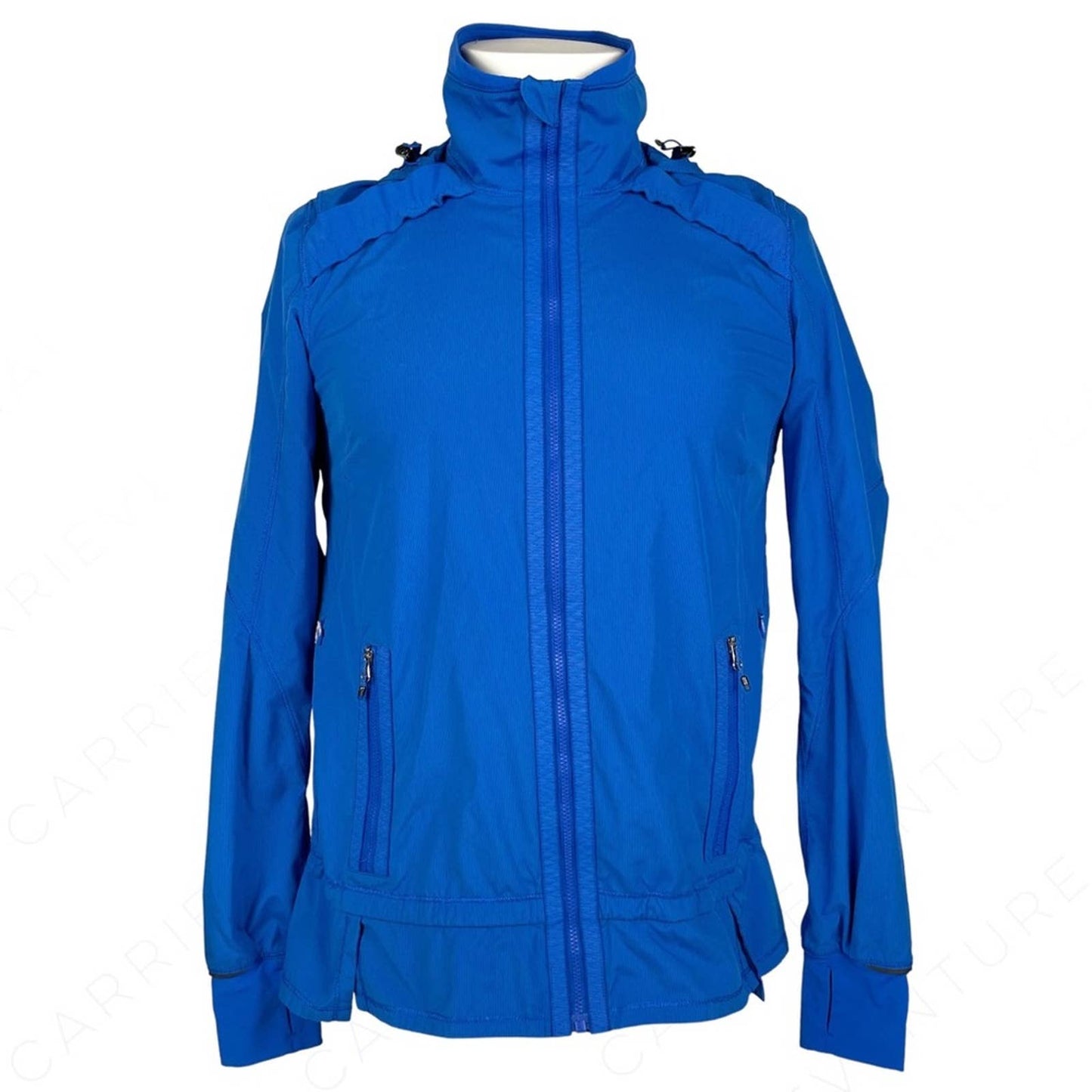 Lululemon Run Bandit Jacket Baroque Blue Removable Hood Running Utility Coat Size 6