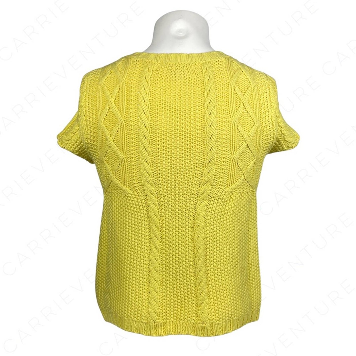 MICHAEL Michael Kors Yellow Short Sleeve Button Front Spring Cardigan Sweater Size S