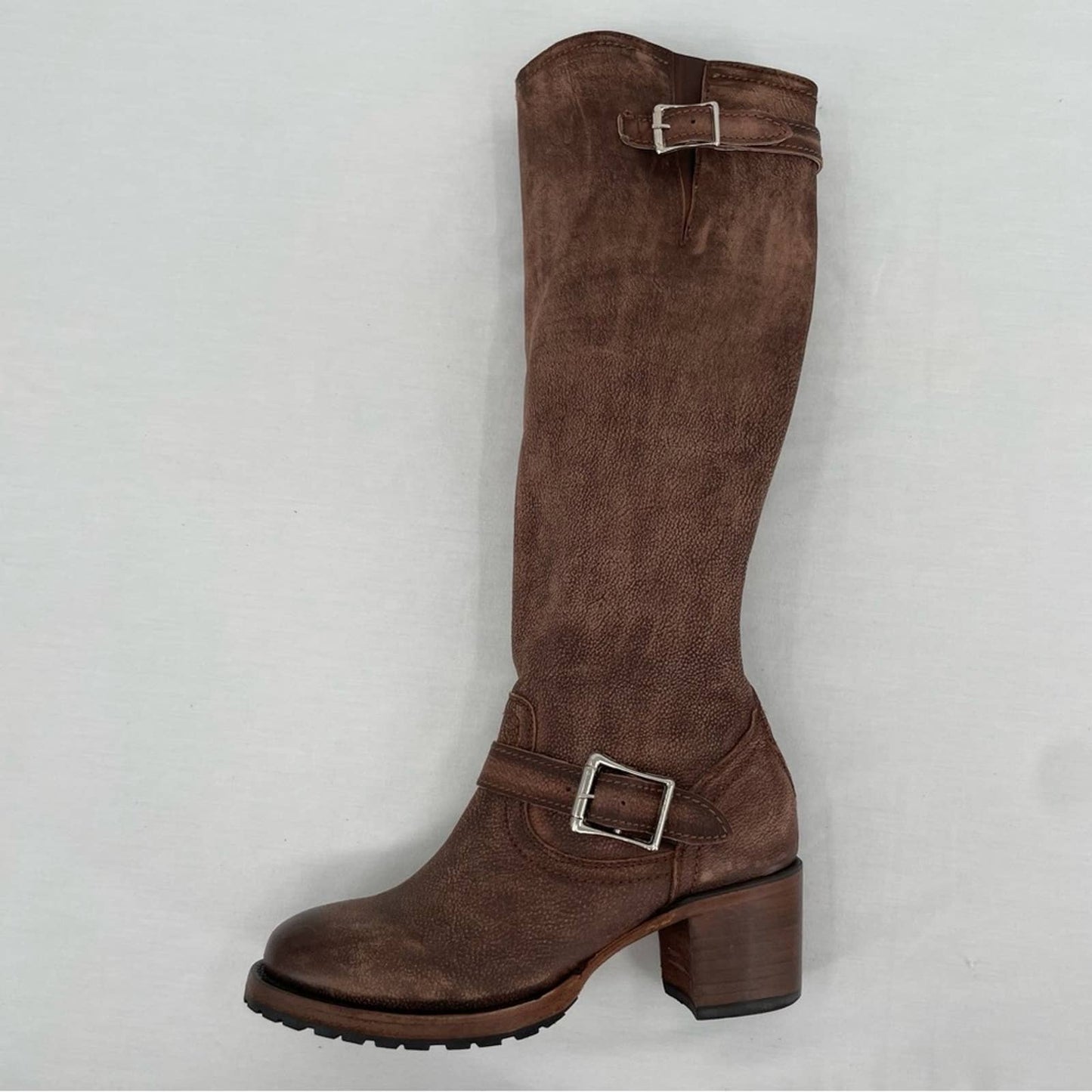 Freebird by Steven Cody Brown Distressed Leather Slouchy Engineer Pirate Boot Size 7
