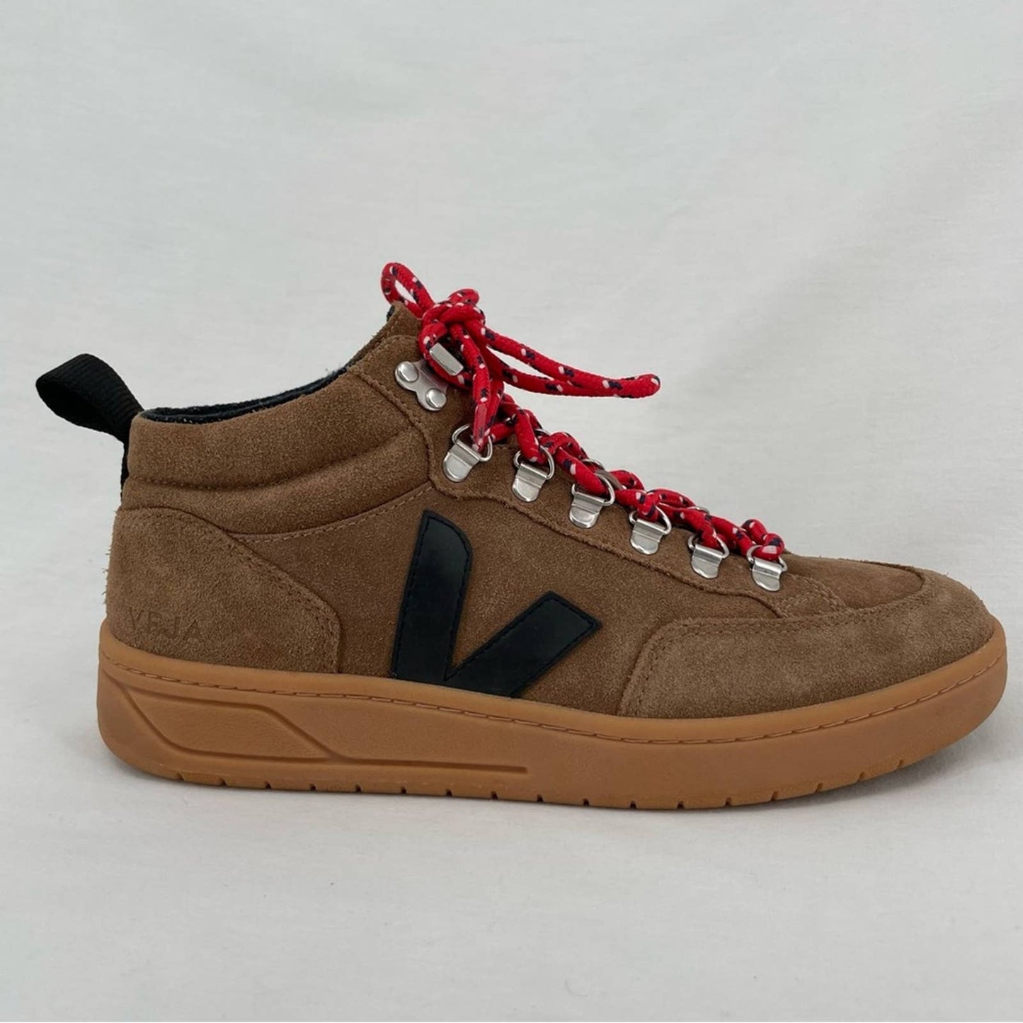 Veja Roraima Brown Black Gum Suede Leather Flannel Lined Lace Up Boot Sneakers Size 9