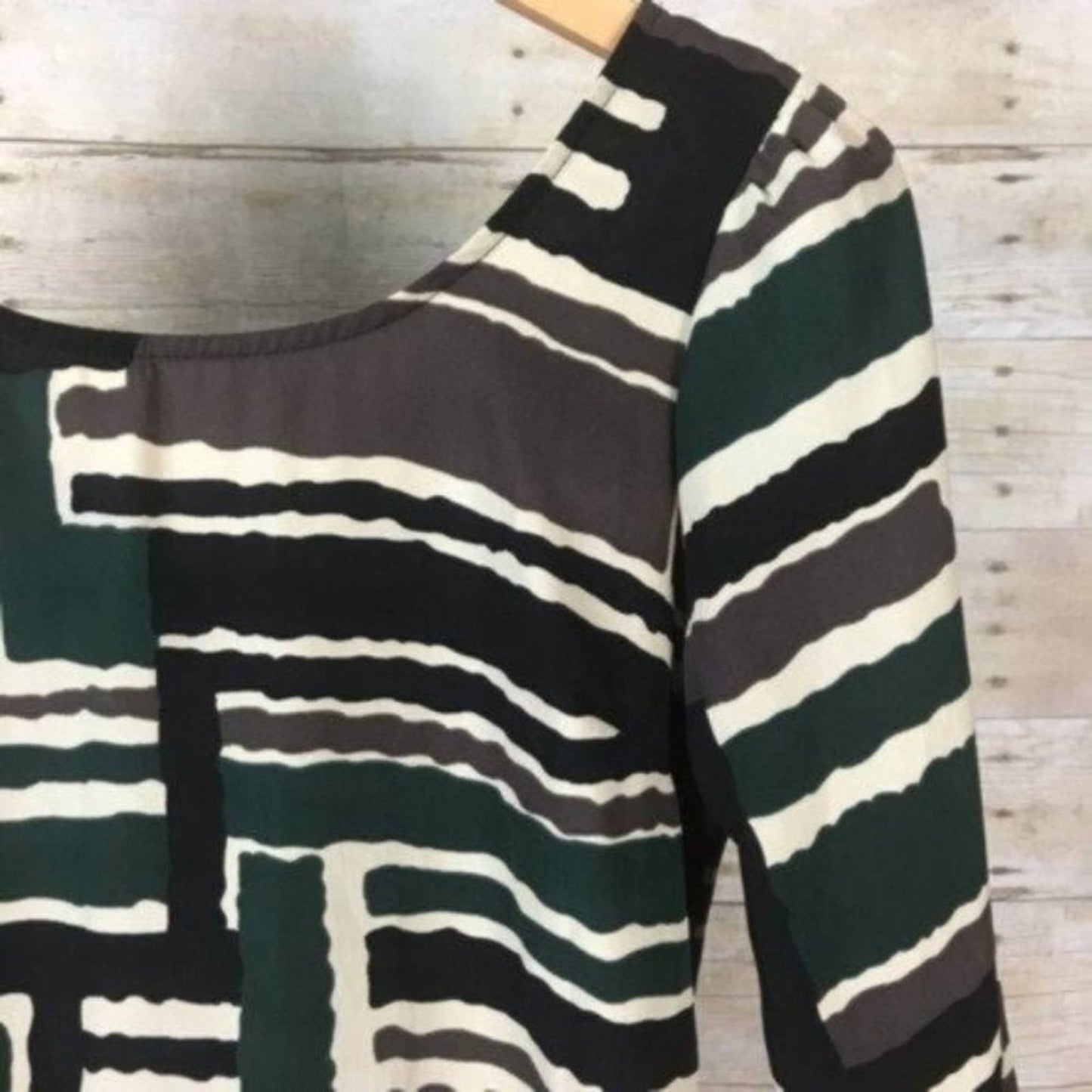 Retro Dress MidMod Vibes Abstract Cocktail Back Zip Geometric Earth Tones Size S