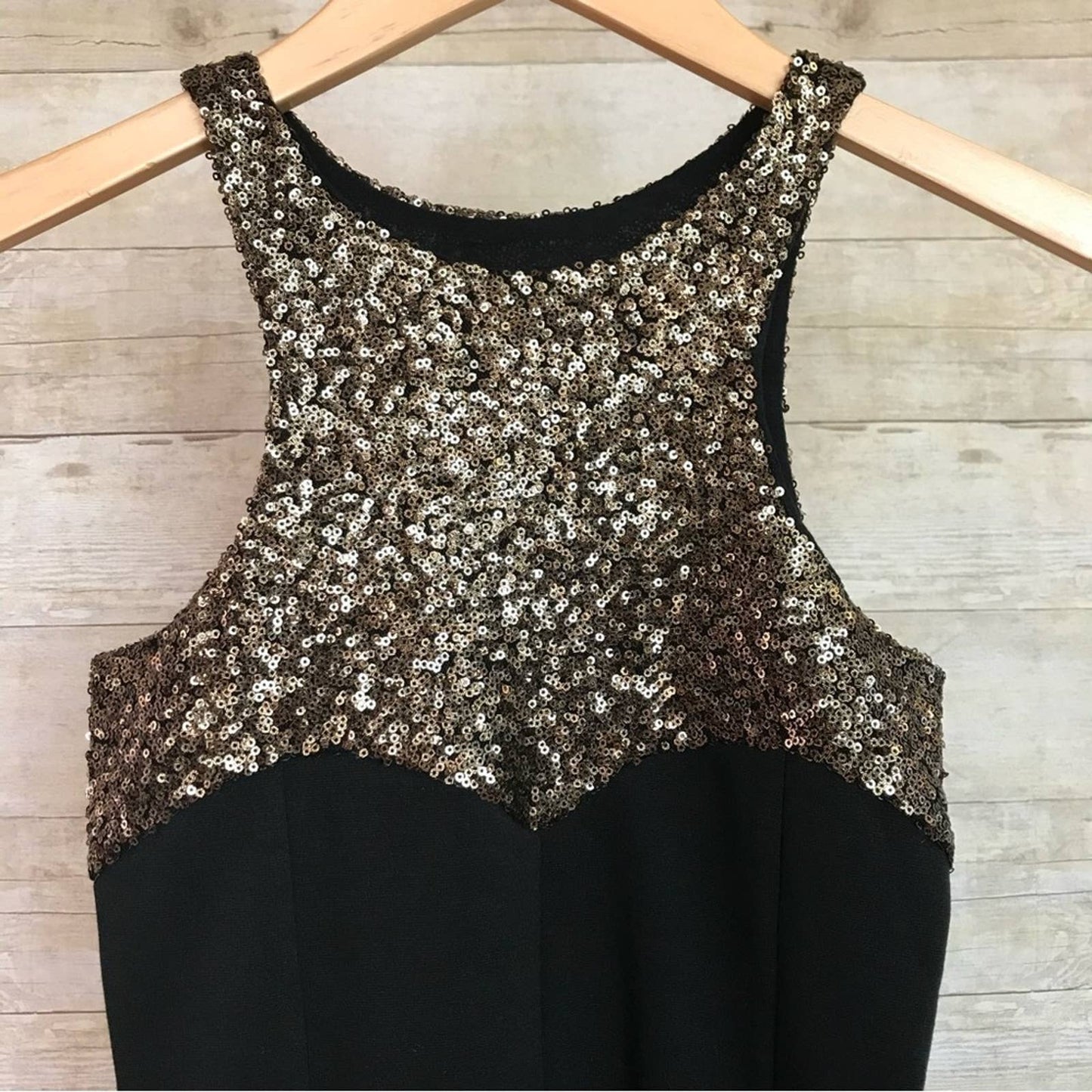 NWT OneTeaspoon Stoned Black Gold Sequin Bodycon Party NYE Holiday Dress Size XXS