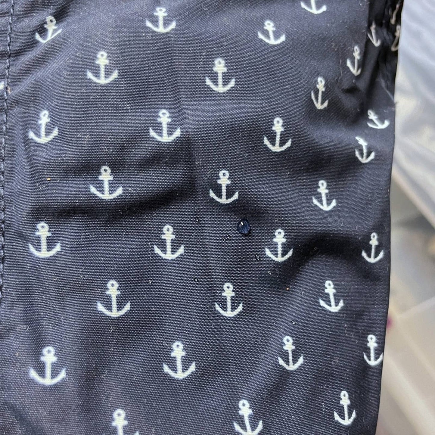 Naketano Navy Blue White Anchor Print Parka Jacket Herr Schlapp Von Schwanz Size S