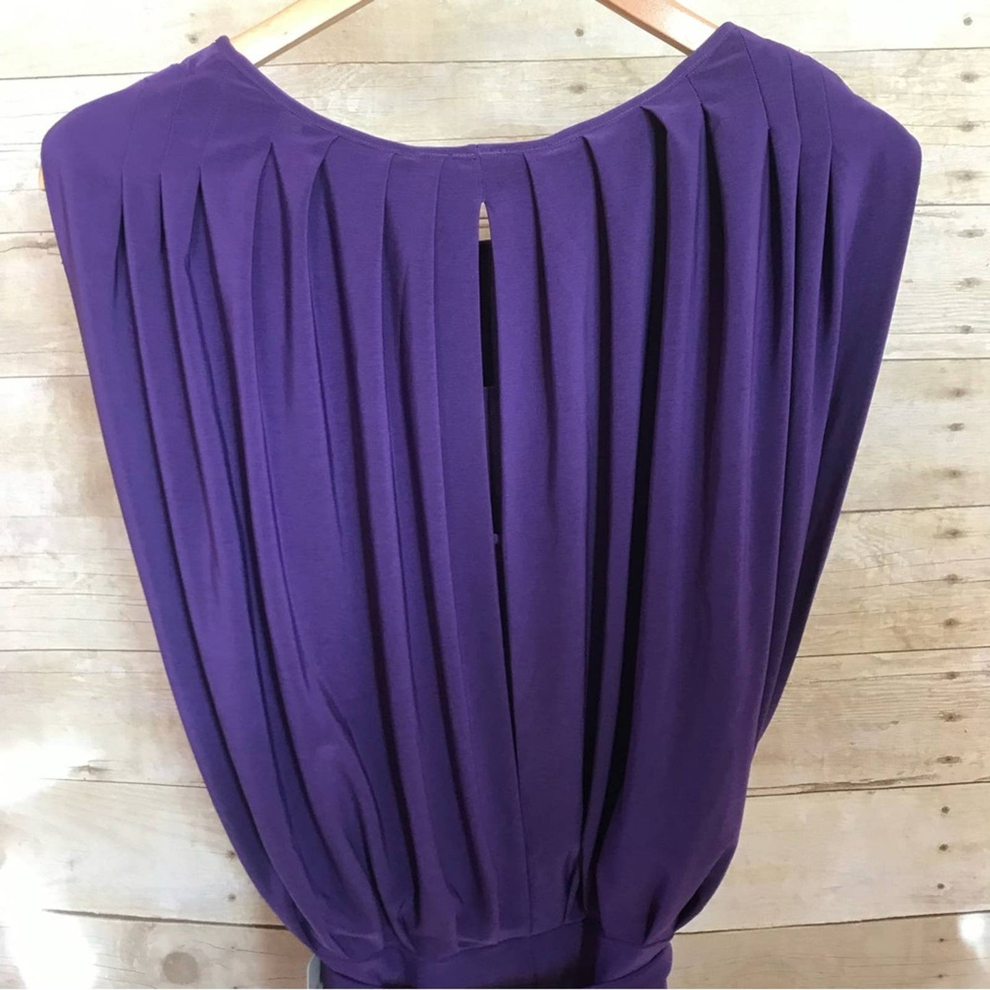 NWT Alex & Ava by Komarov Cocktail Party Dress Purple Draped Style Tie Waist Size S