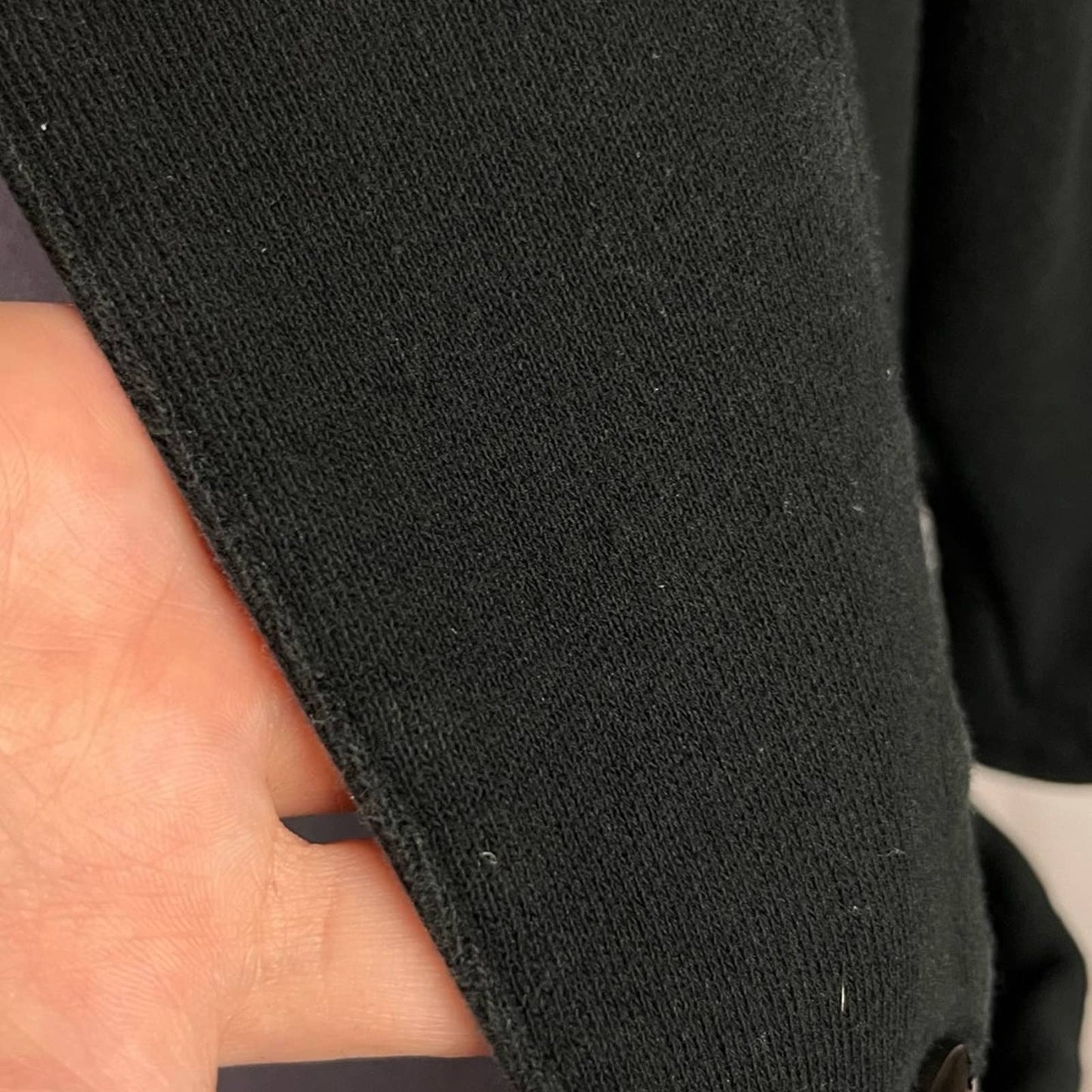 Esby Ramona Duster Style Long Black Knit Cotton Cardigan Minimalist Jacket Size S