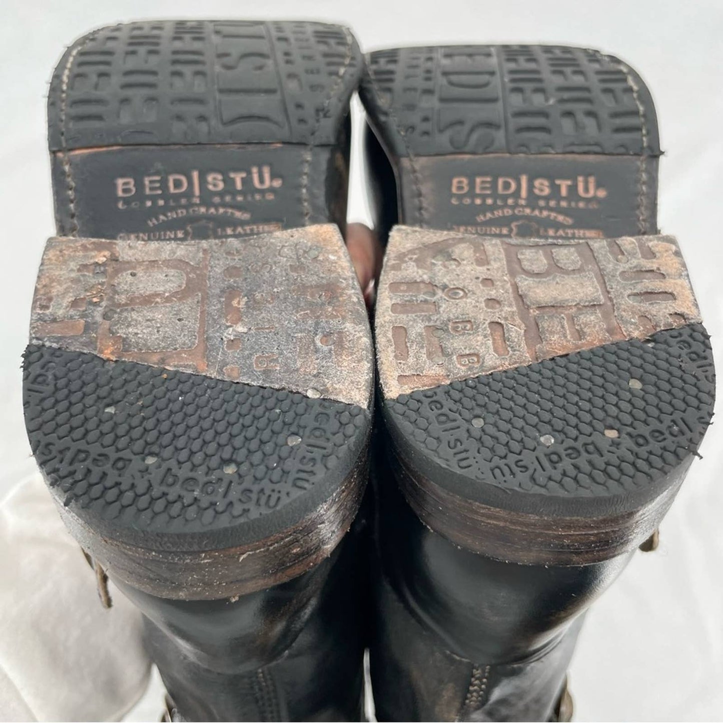 BED|STU Gogo Black Hand Washed Equestrian Engineer Double Zips Pirate Boots Size 7