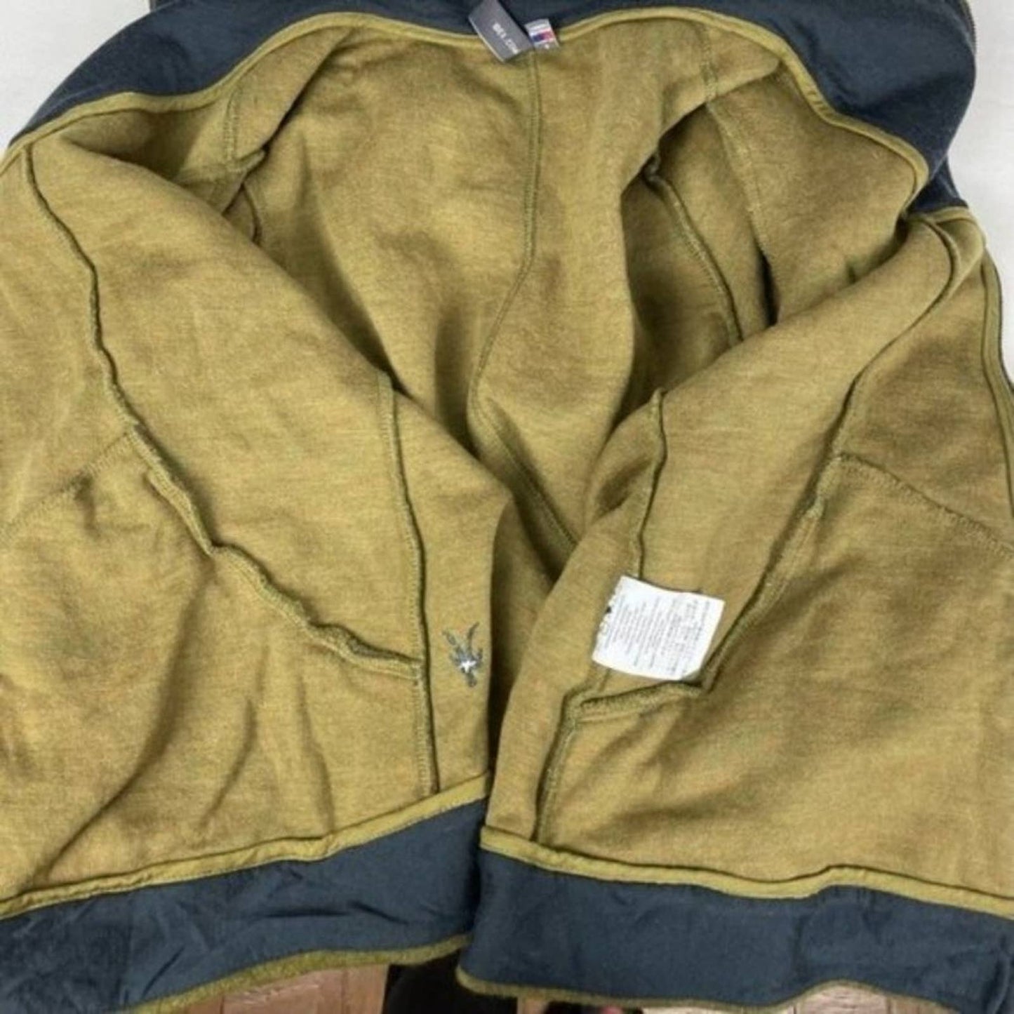 Ibex Alana Olive Khaki Green Merino Wool Full Zip High Collar Jacket Gorpcore Size S