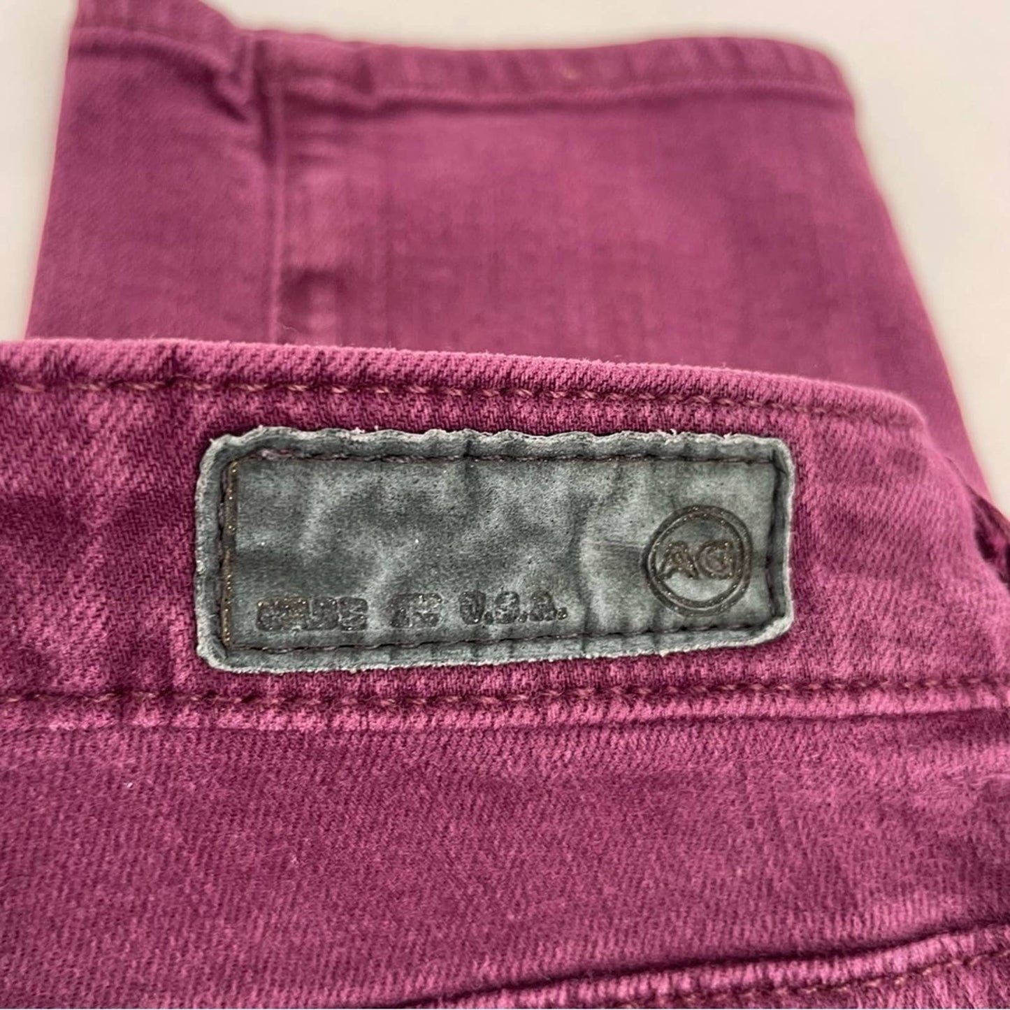 AG Adriano Goldschmied The Stevie Ankle Slim Straight Leg Purple Plum Jeans Size 27