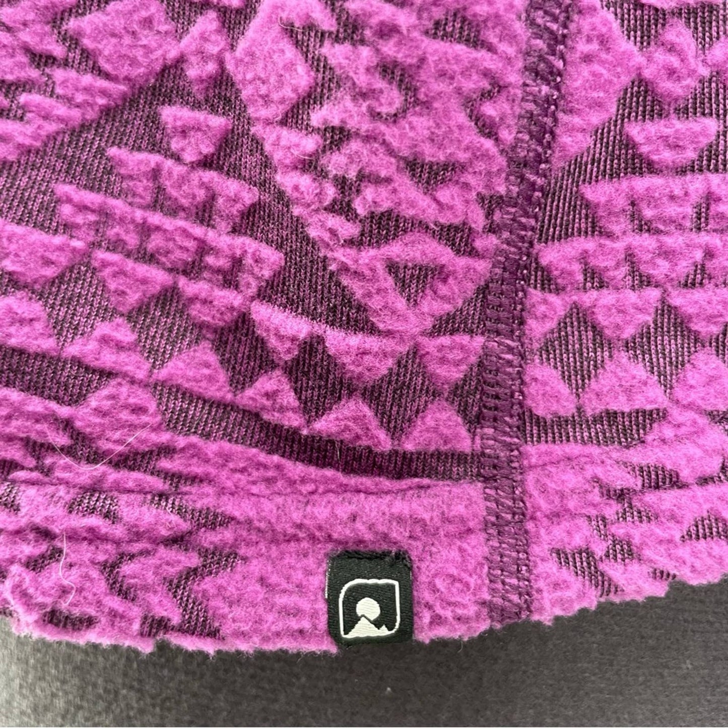EMS Eastern Mountain Sports Bright Purple Pullover Fleece Jacket Top Snap Neck Size S