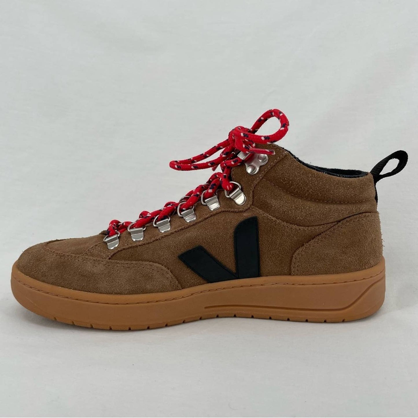 Veja Roraima Brown Black Gum Suede Leather Flannel Lined Lace Up Boot Sneakers Size 9