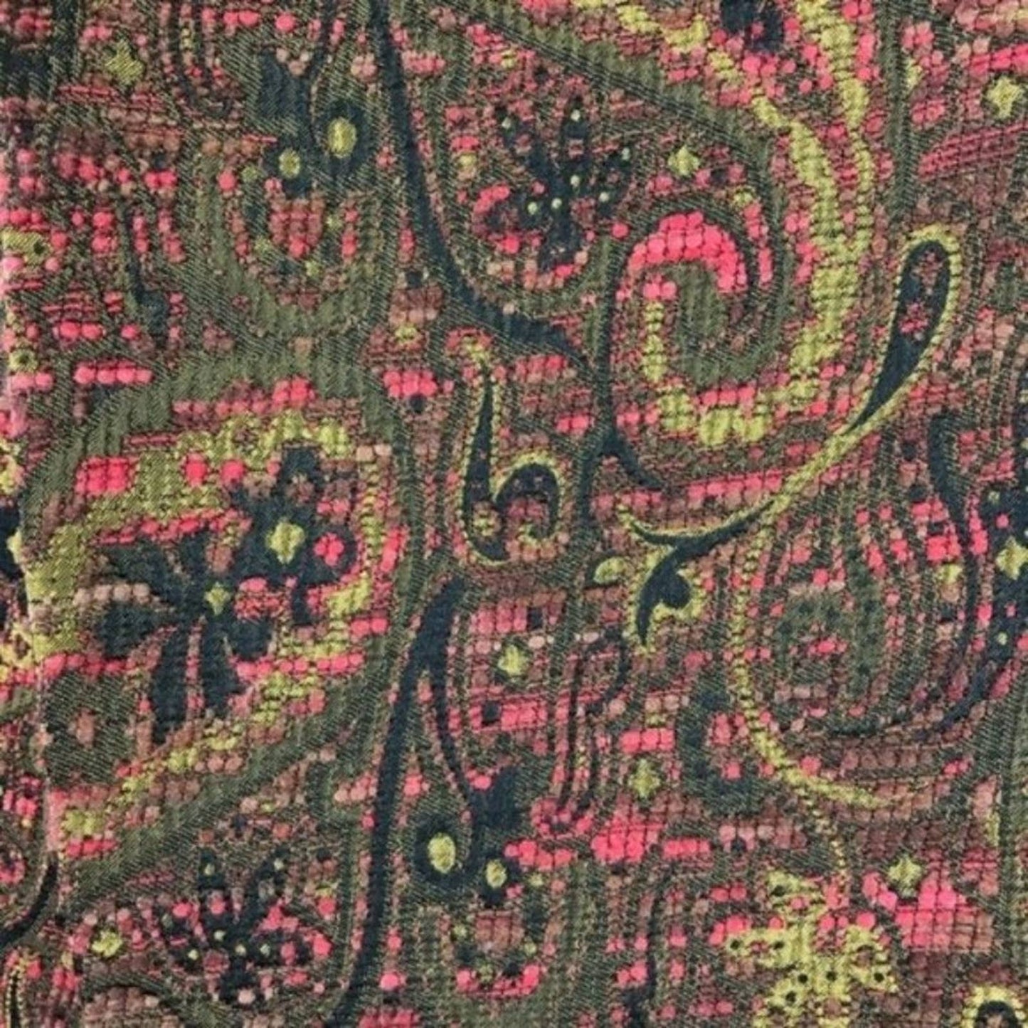 Tesori Jacket Paisley Bouclé Wool Blend Earth Tones Open Front Fall Blazer Size S