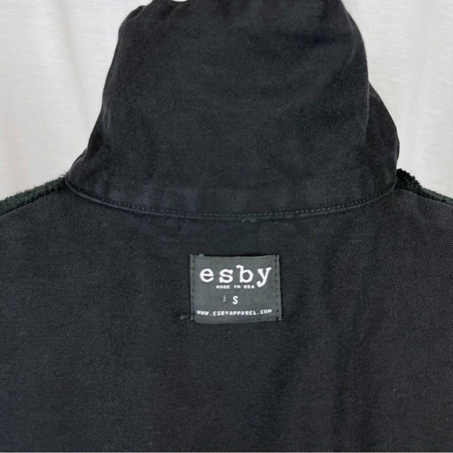Esby Ramona Duster Style Long Black Knit Cotton Cardigan Minimalist Jacket Size S