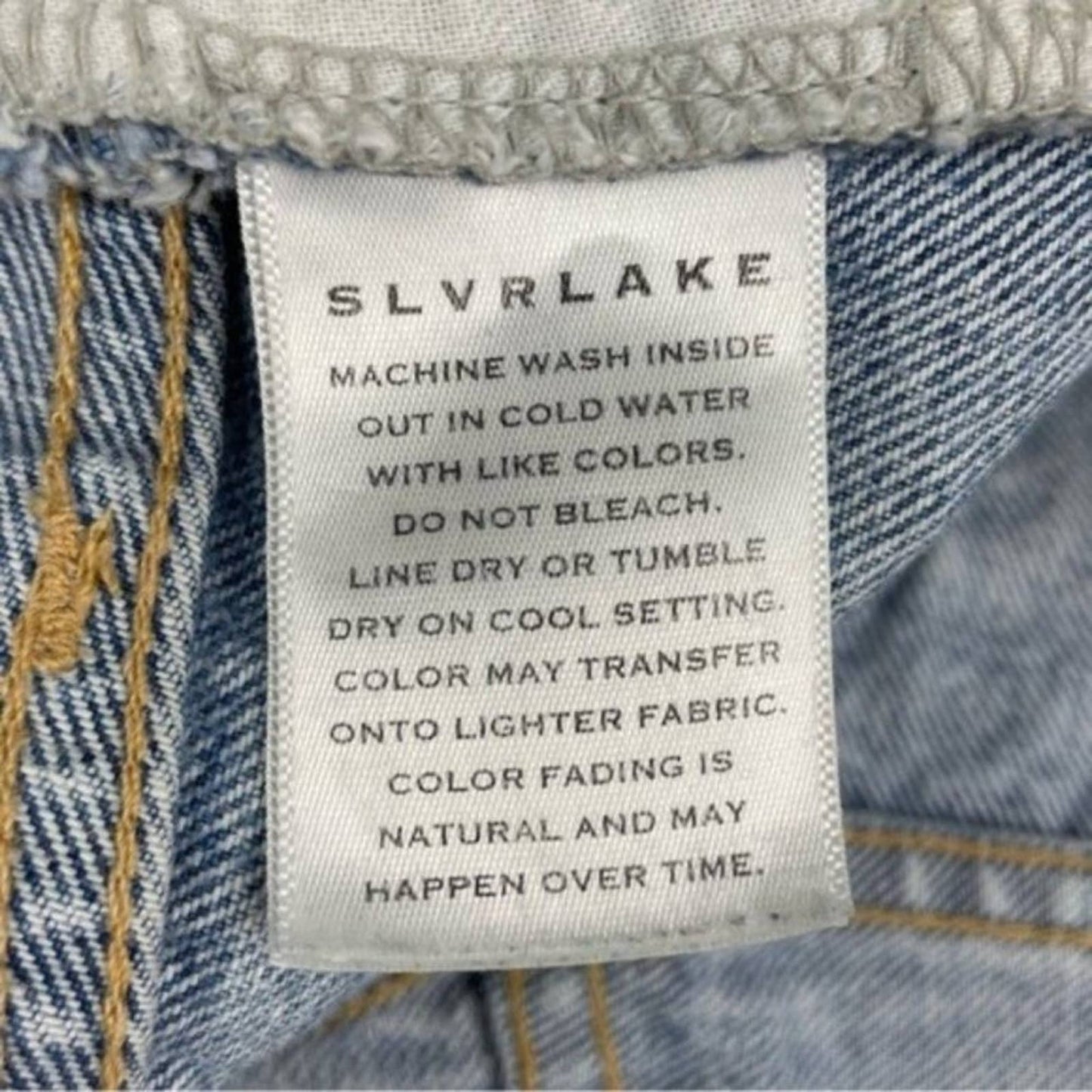 SLVRLAKE Dakota High Rise Relaxed Fit Crosby Light Acid Wash Denim Blue Jeans Size 26