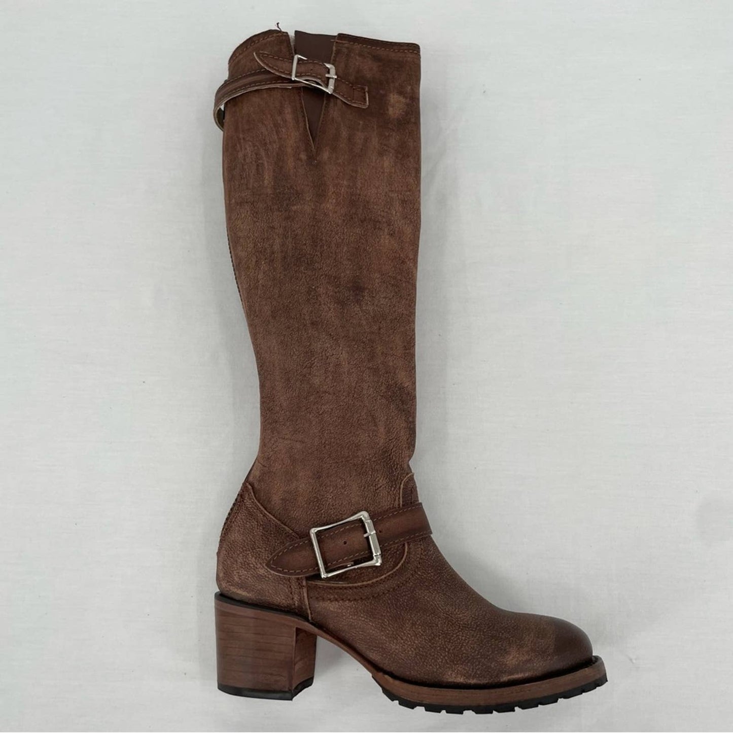 Freebird by Steven Cody Brown Distressed Leather Slouchy Engineer Pirate Boot Size 7