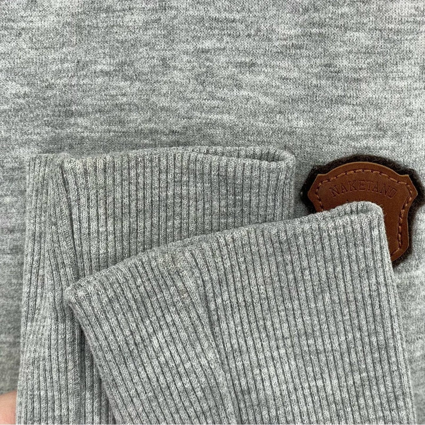 Naketano Light Grey Hoodie Cozy Long Length Hooded Tunic Dress Hoody Cowl Pocket Size M