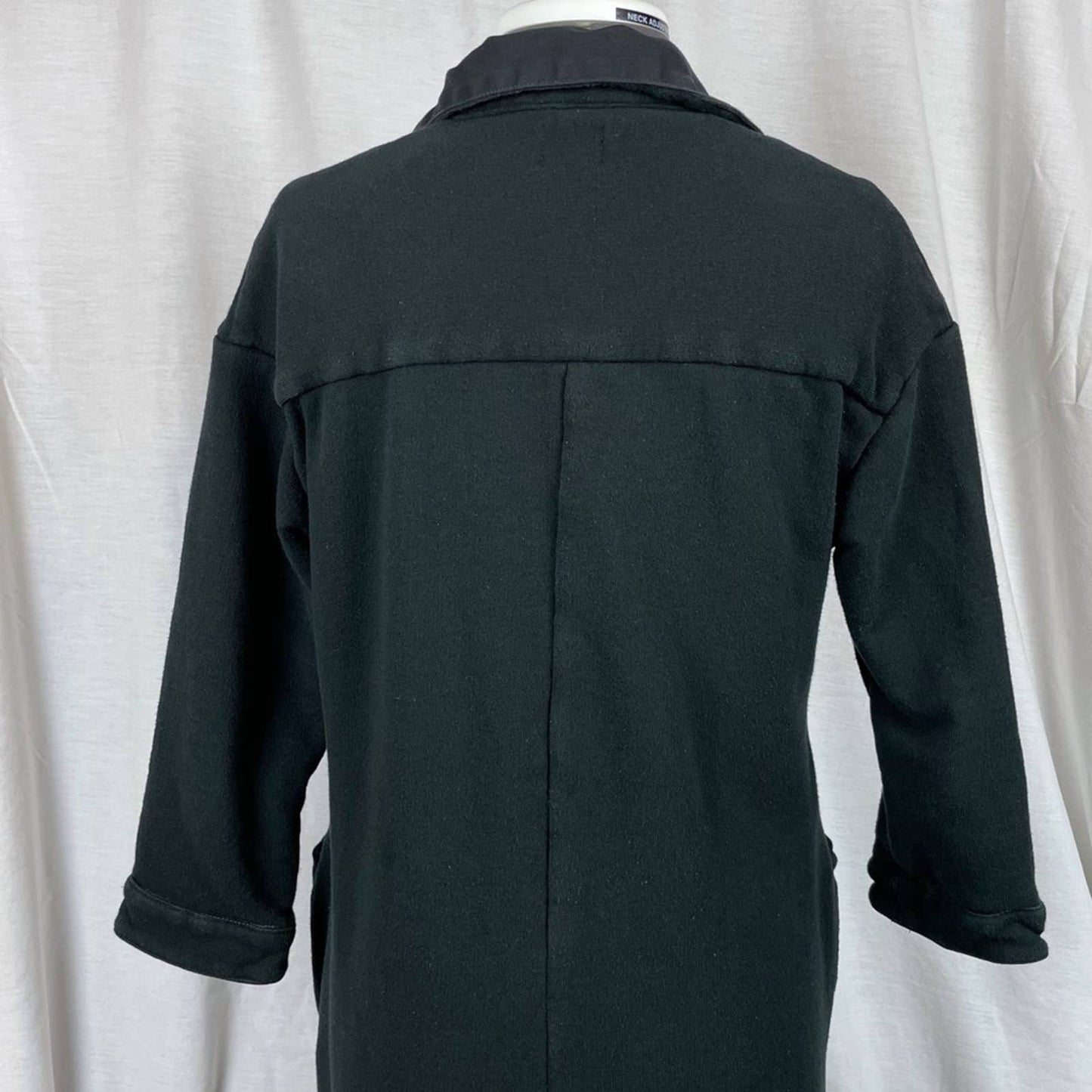 Esby Ramona Duster Style Long Black Knit Cotton Cardigan Minimalist Jacket Size S