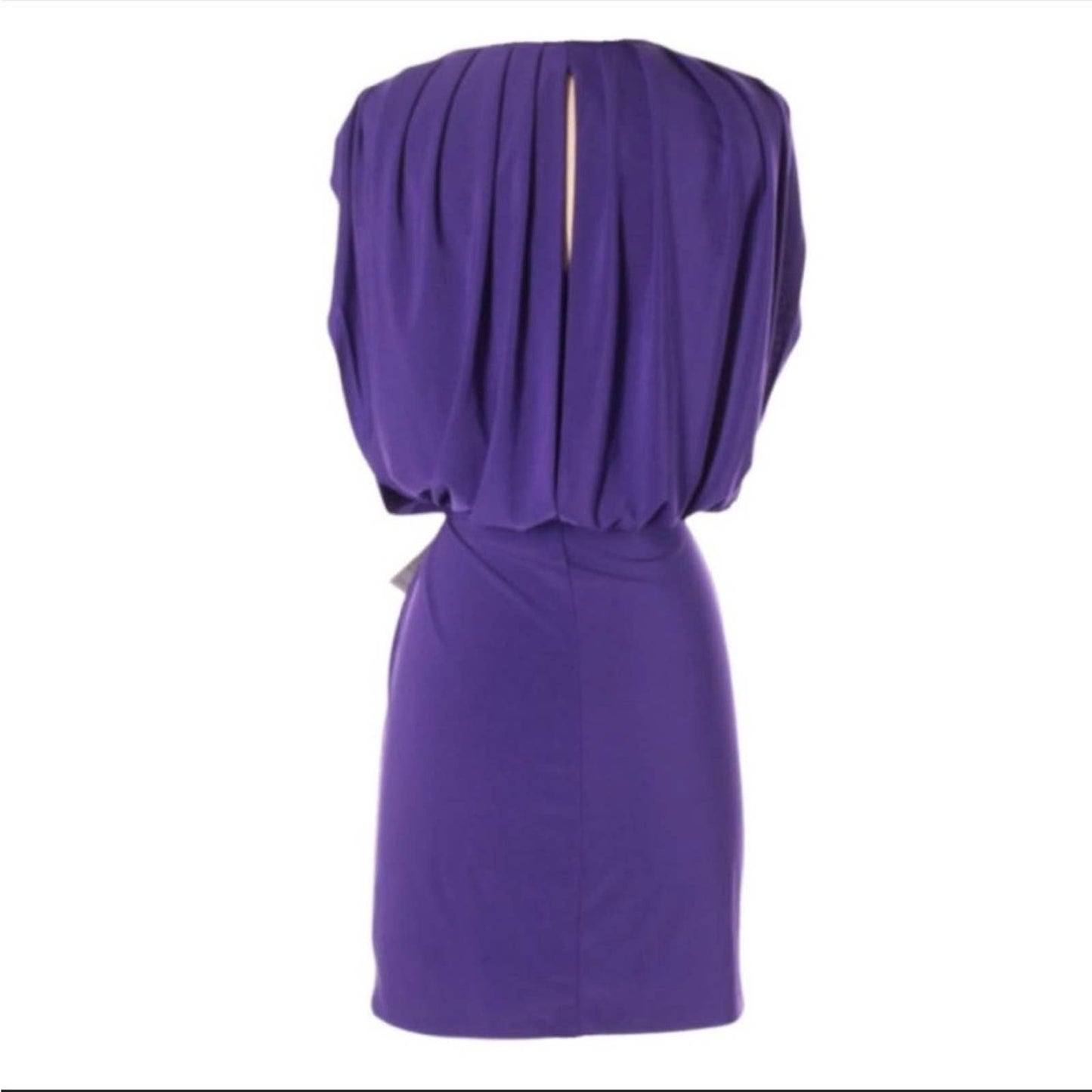 NWT Alex & Ava by Komarov Cocktail Party Dress Purple Draped Style Tie Waist Size S