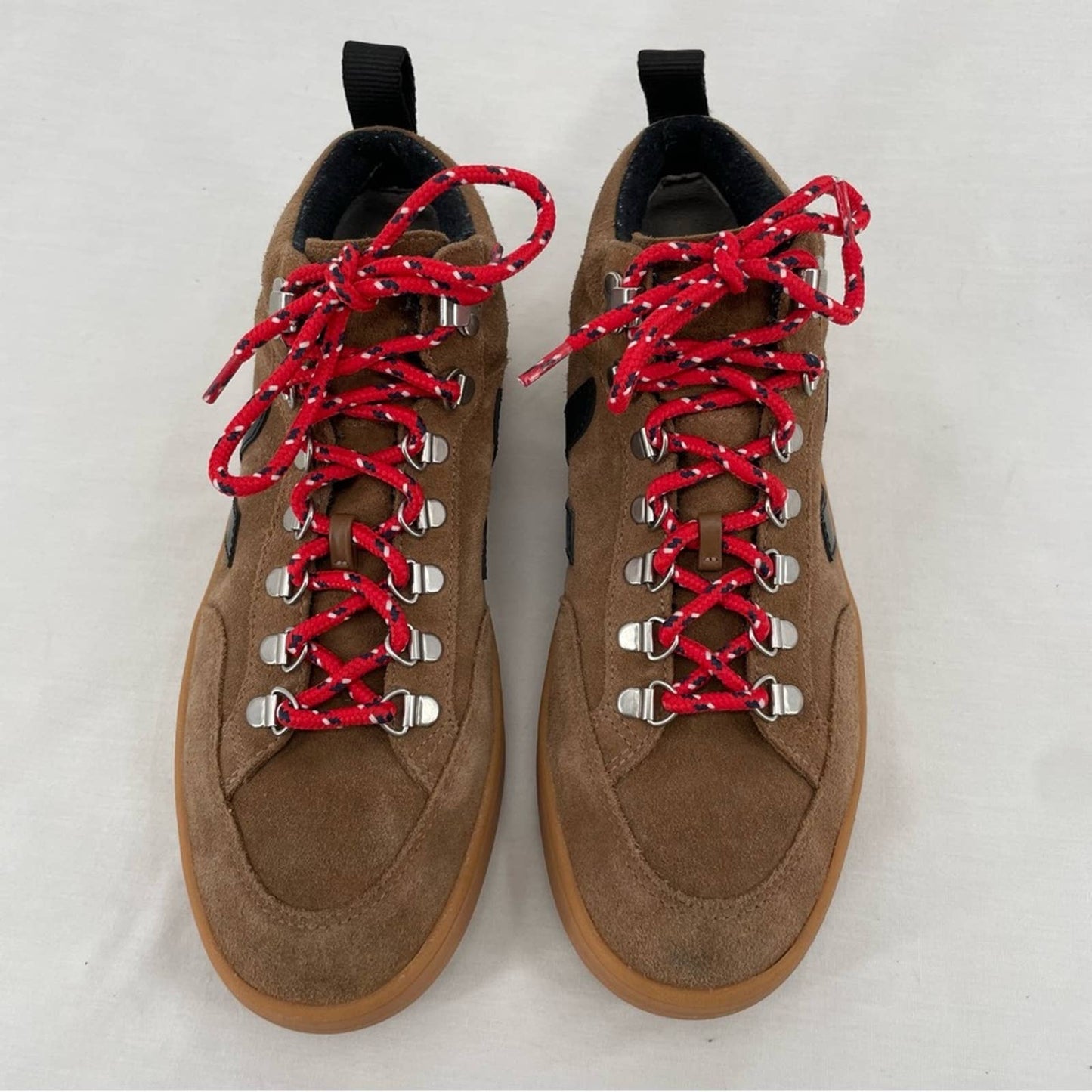 Veja Roraima Brown Black Gum Suede Leather Flannel Lined Lace Up Boot Sneakers Size 9