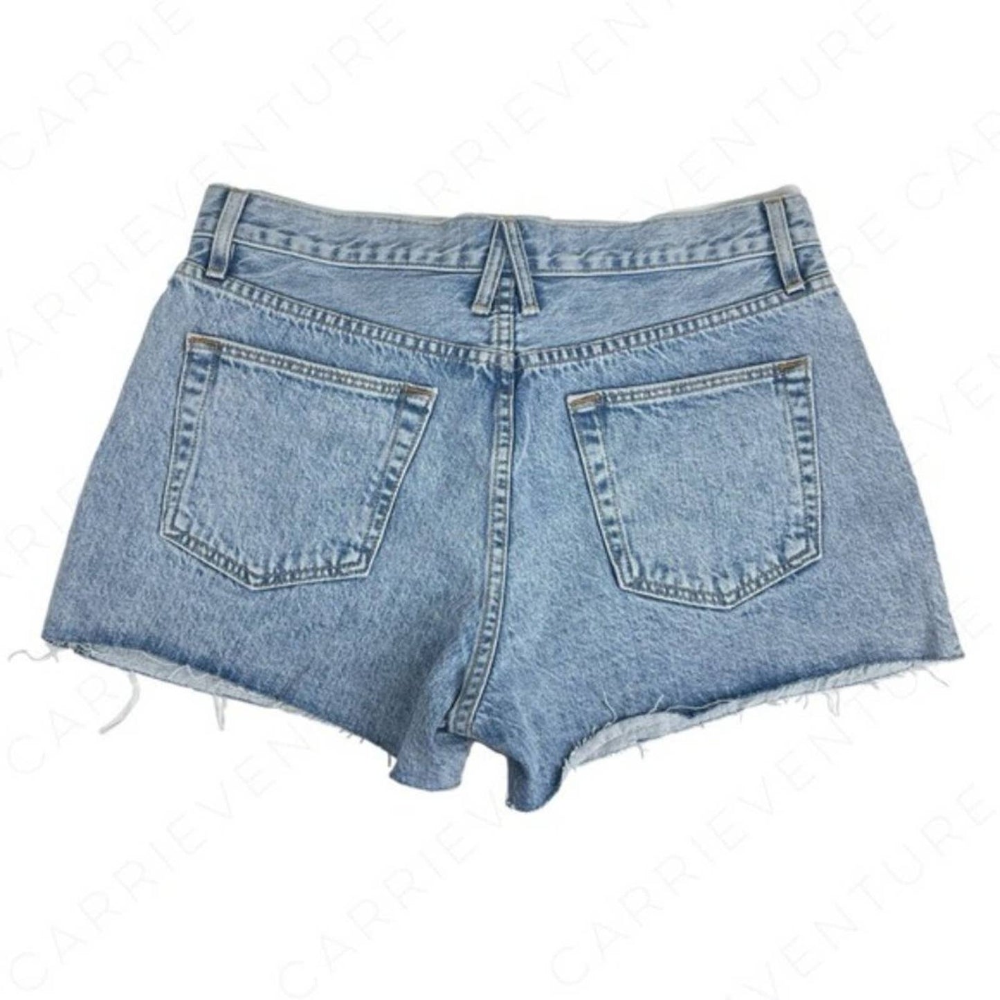 SLVRLAKE Farrah Short Time Worn Wash Light Blue Cutoff High Rise Jean Shorts Size 30