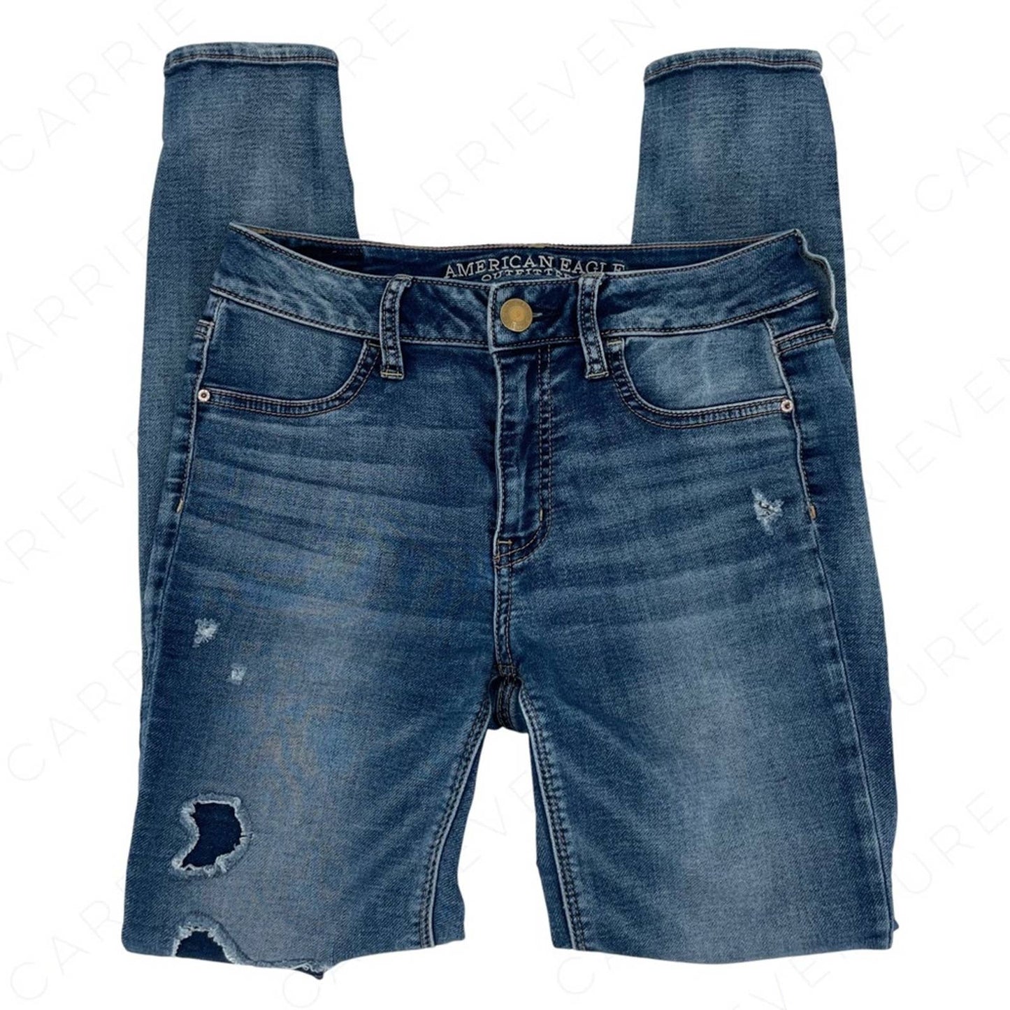AEO American Eagle Outfitters Hi-Rise Jegging Super Stretch Ripped Jeans Size 4